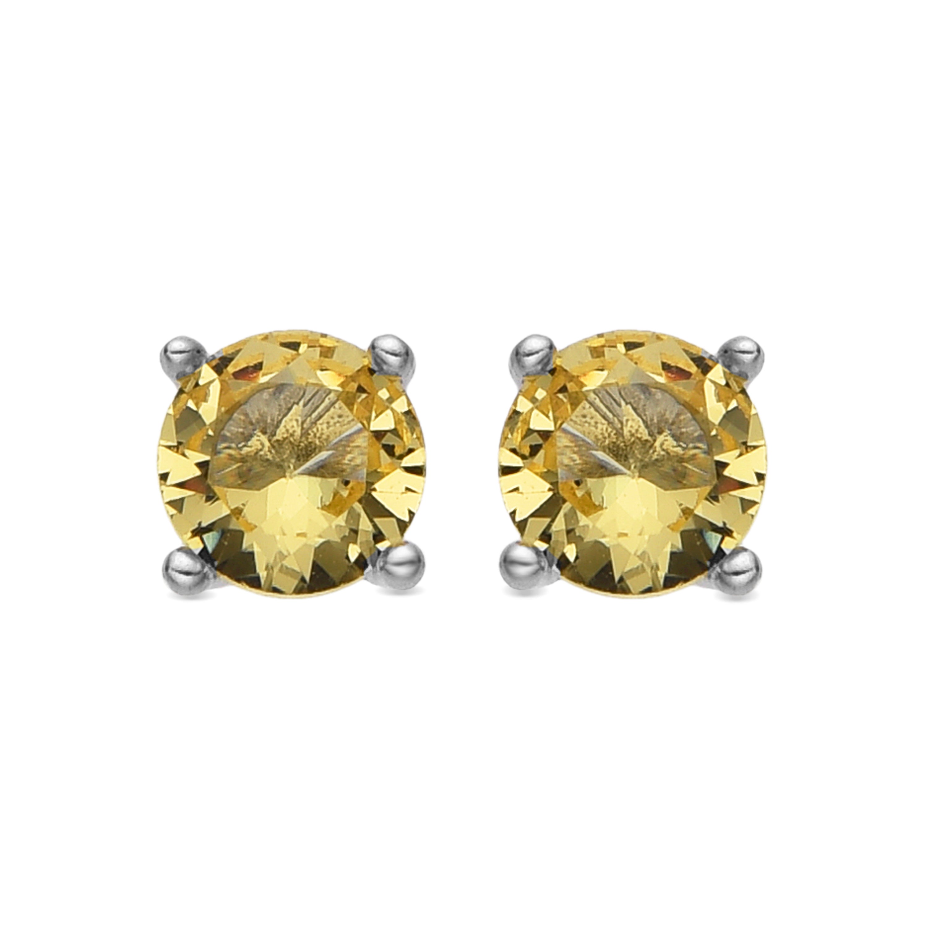 925 Sterling Silver Earrings with Padparadscha Rhodium Finish - Iona