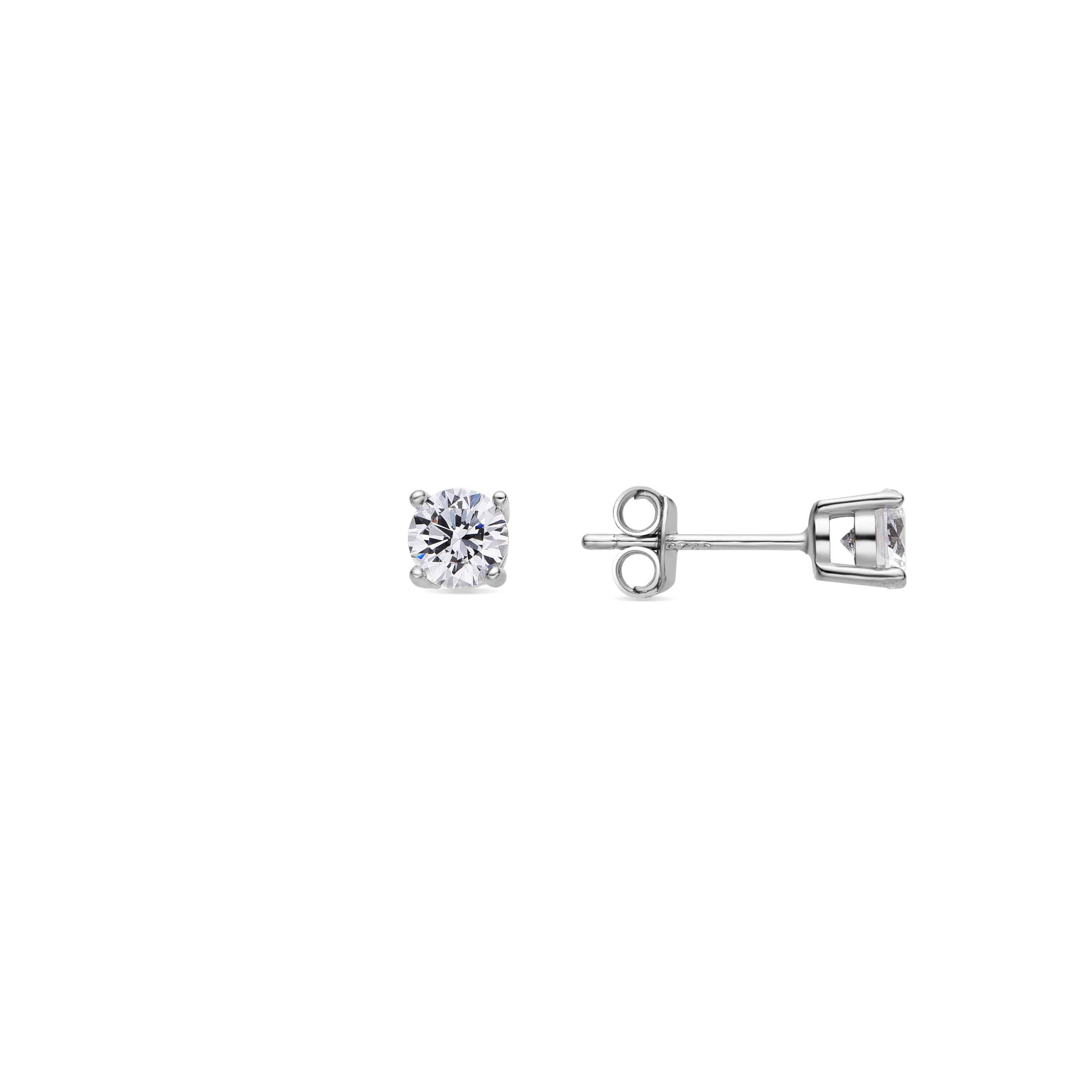 Pendientes de Plata de Ley 925 con Circonita Brillante acabado Rodio - Kyoro