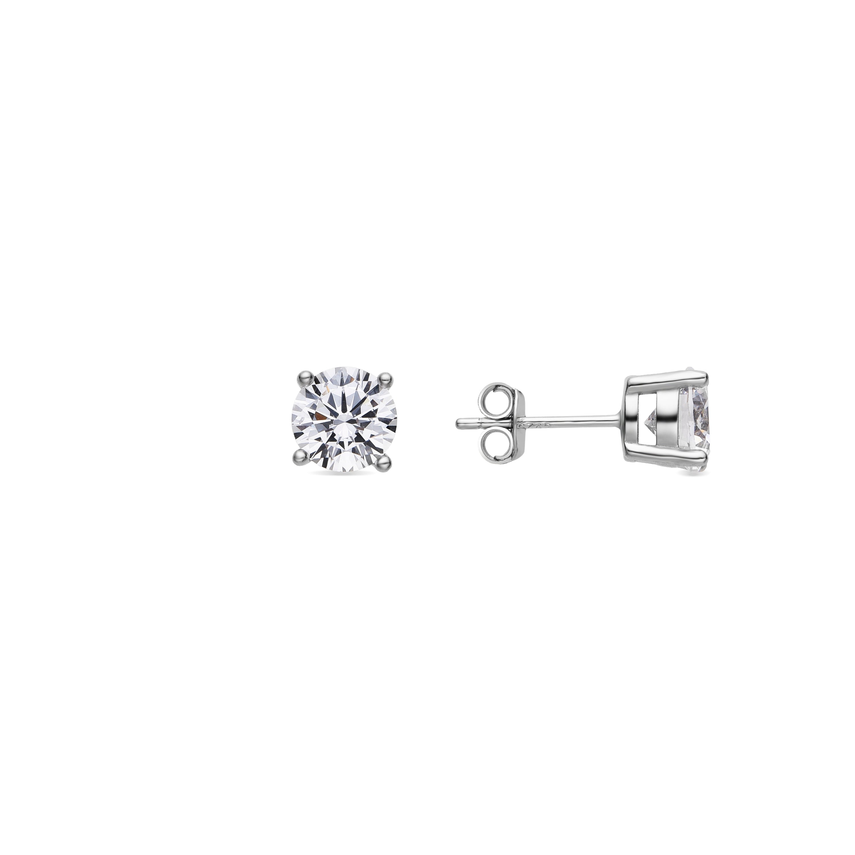 Pendientes de Plata de Ley 925 con Circonita Brillante acabado Rodio - Kyoro