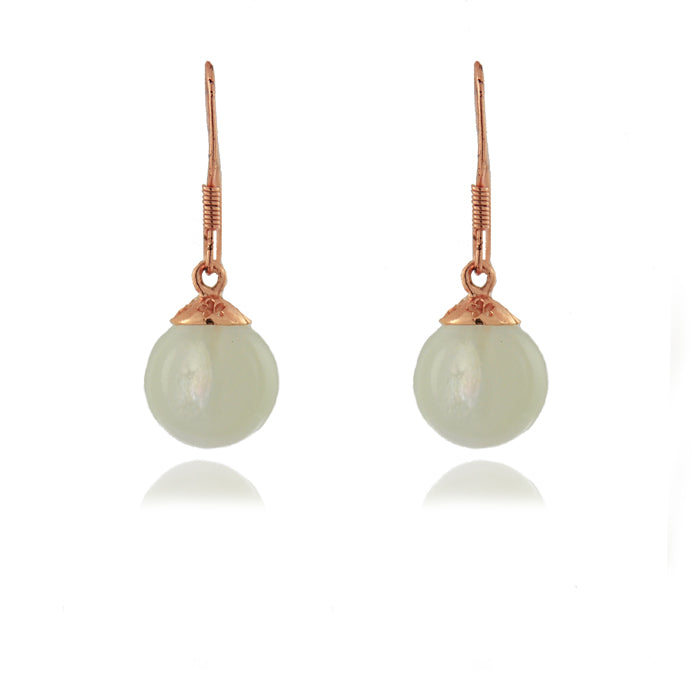 Pendientes de Plata de Ley 925 con Ojo De Gato acabados en oro rosa 18K - Yedia