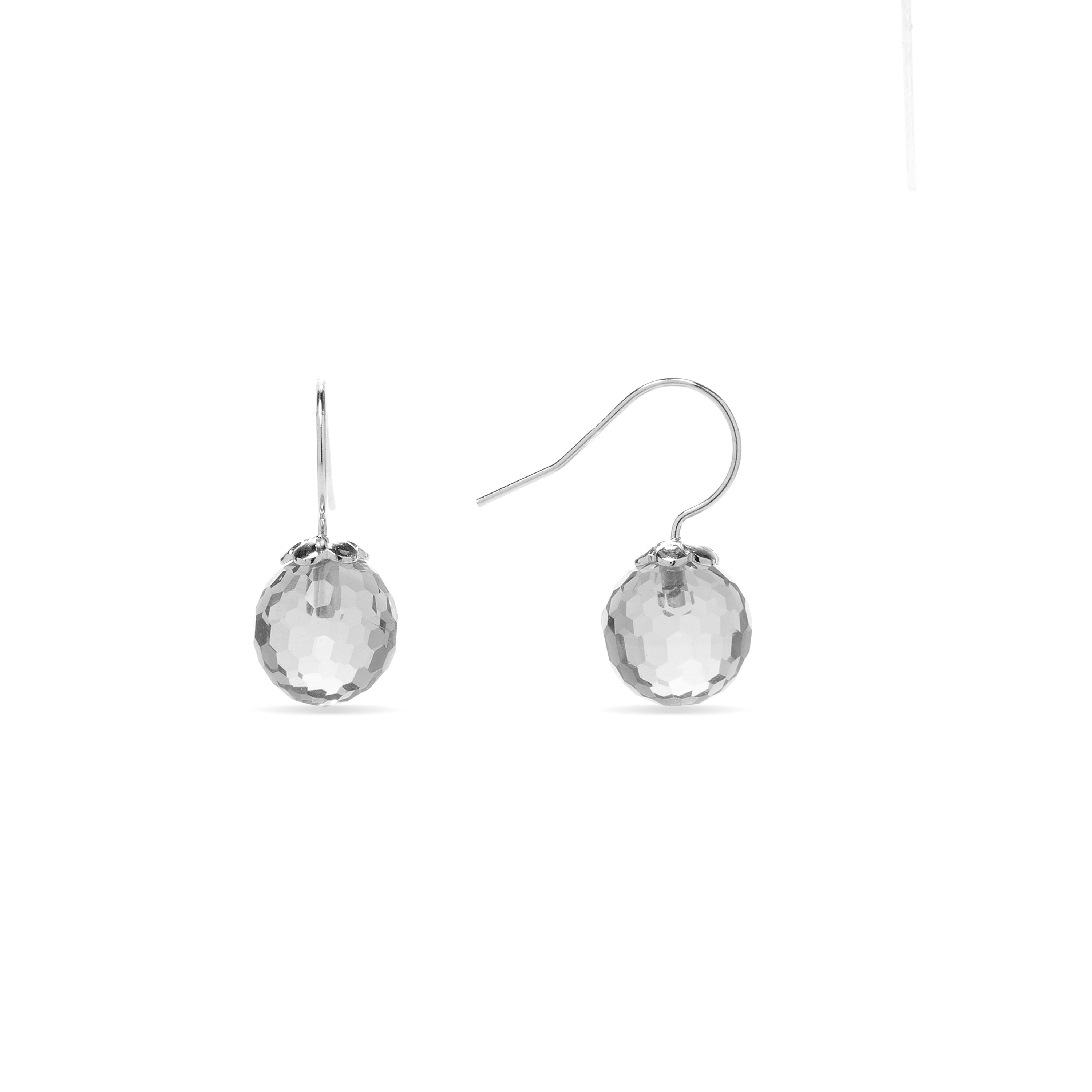 Pendientes de Plata de Ley 925 con Cristal De Roca y Madreperla acabados en rodio - Geel