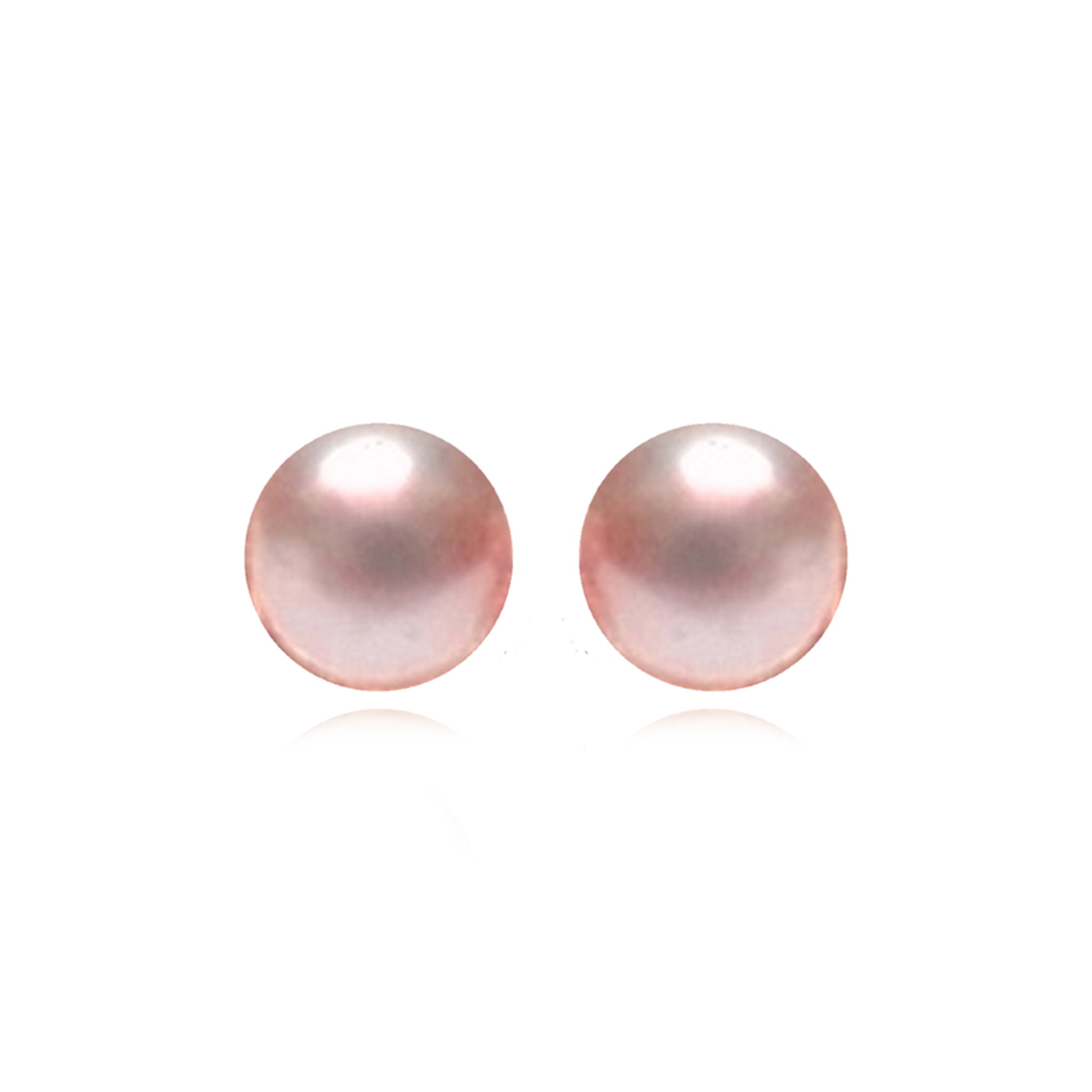 925 Sterling Silver Earrings with Pink Pearl, Rhodium Finish - Geel