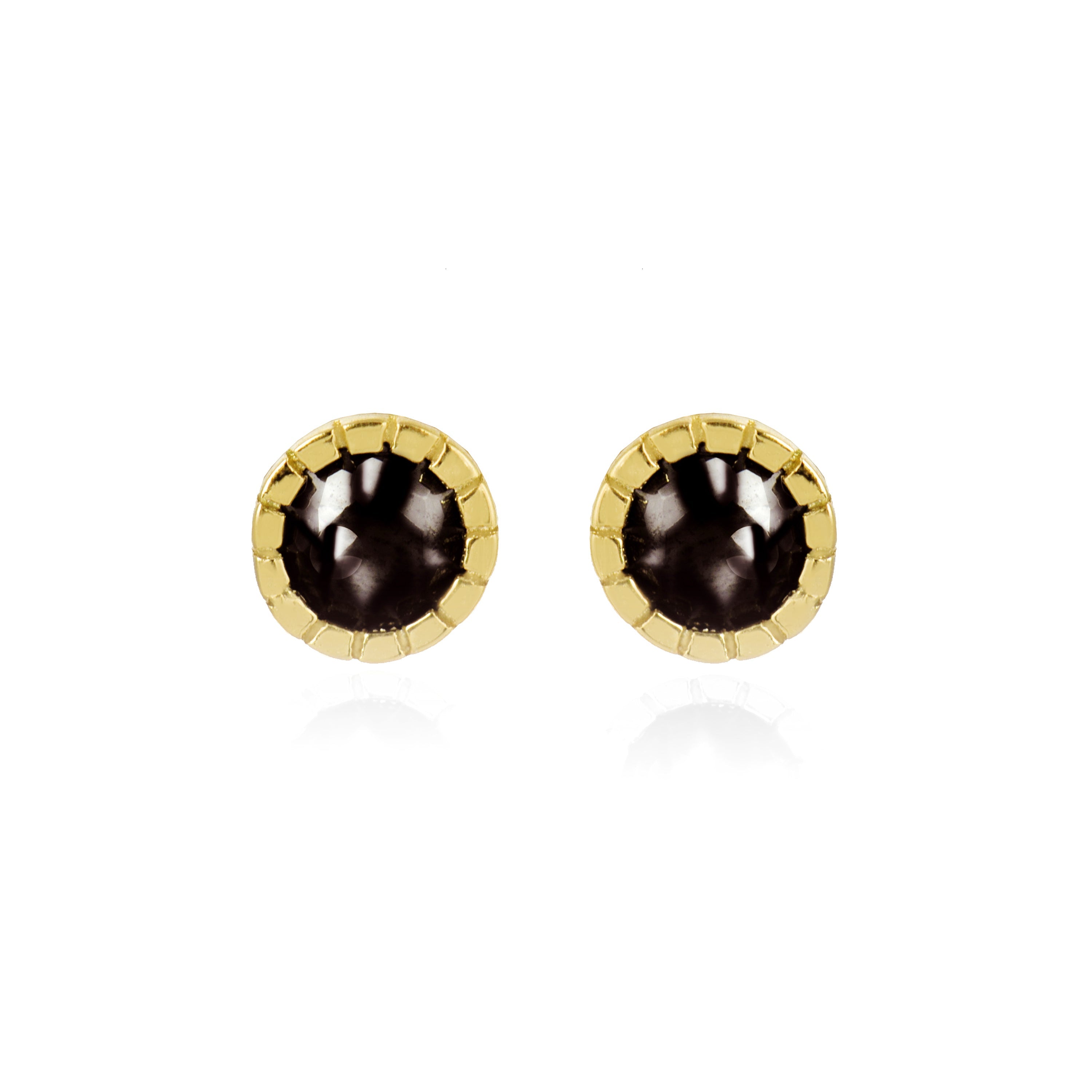 Pendientes de Plata de Ley 925 con Circonita Onix acabados en oro amarillo 18K - Naadim