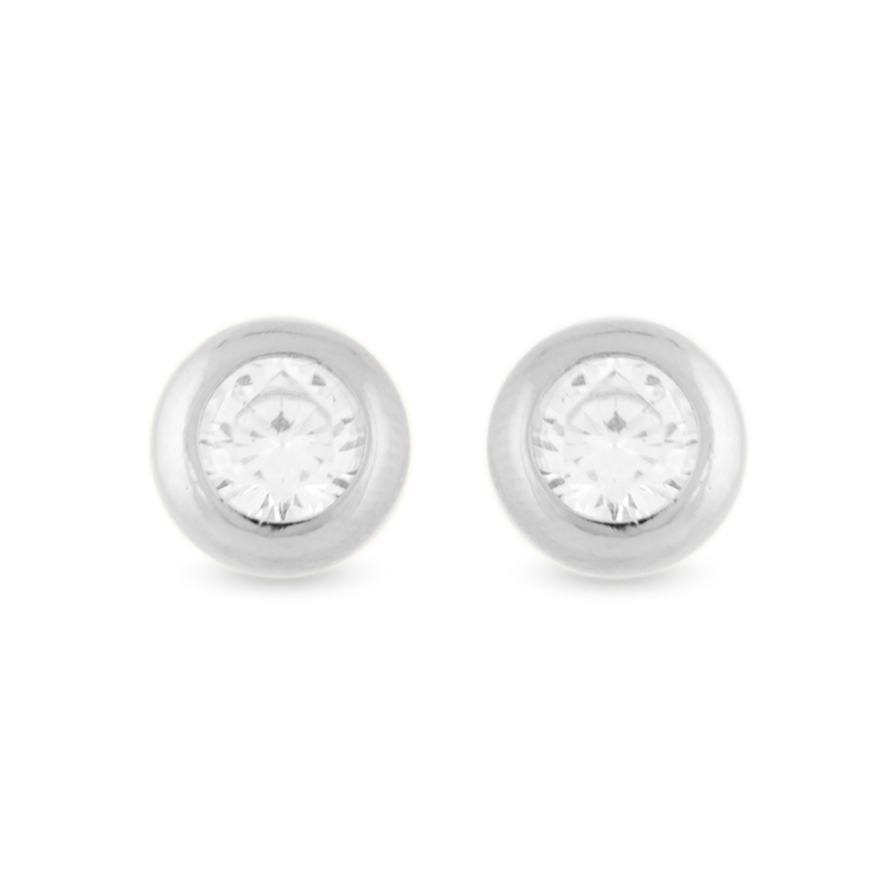 925 Sterling Silver Earrings with Rhodium-Plated Brilliant Zirconia - Essential