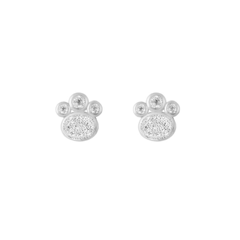 925 Sterling Silver Earrings with Rhodium-Plated Brilliant Zirconia - Loyalty