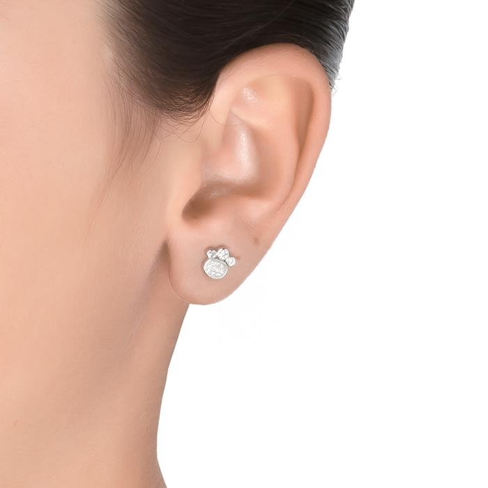 925 Sterling Silver Earrings with Rhodium-Plated Brilliant Zirconia - Loyalty