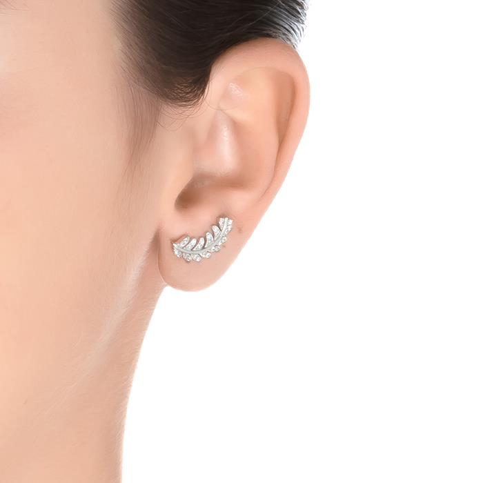 Pendientes de Plata de Ley 925 con Circonita Brillante acabados en rodio - Unyoya