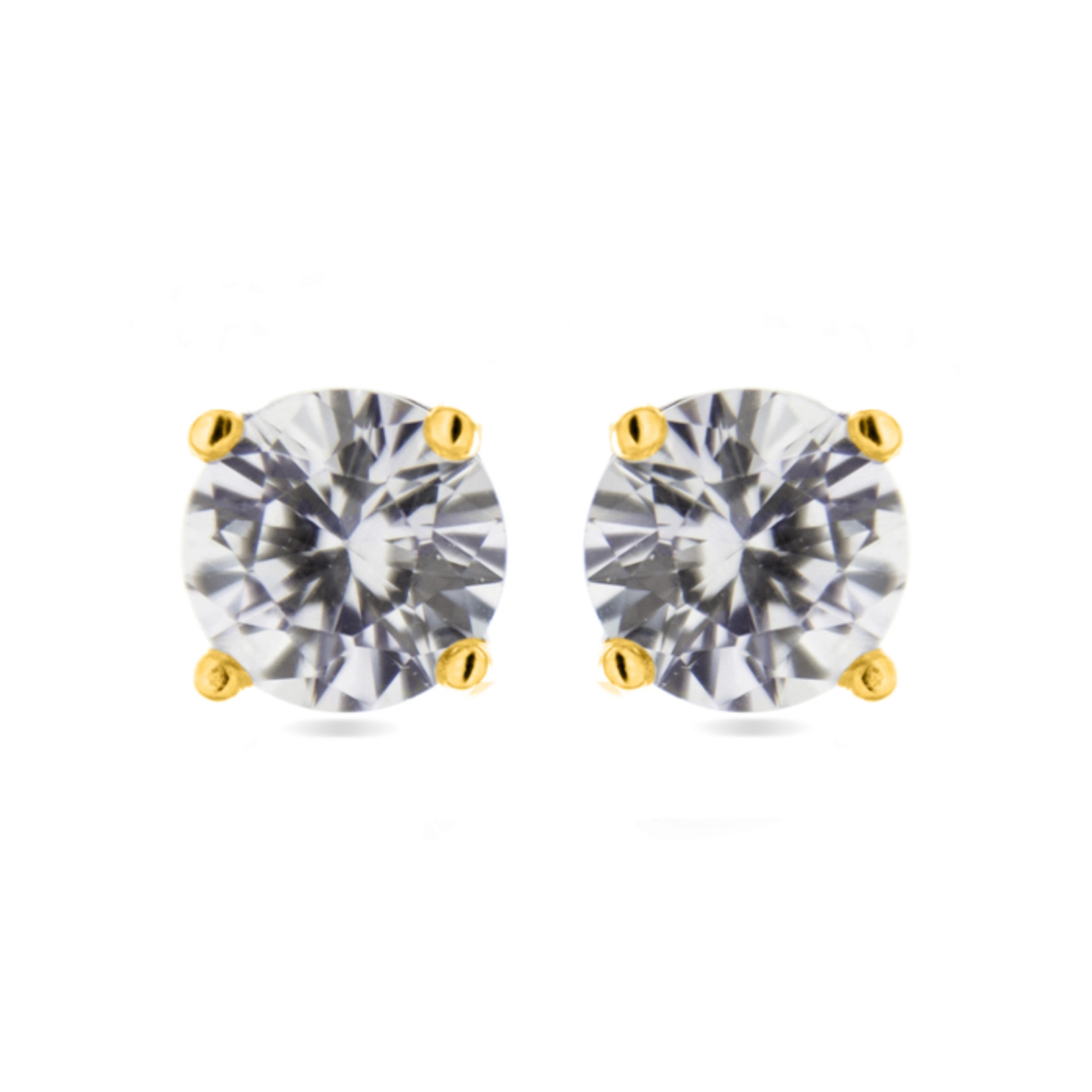 925 Sterling Silver Earrings with Rhodium-Plated Brilliant Zirconia - Basic
