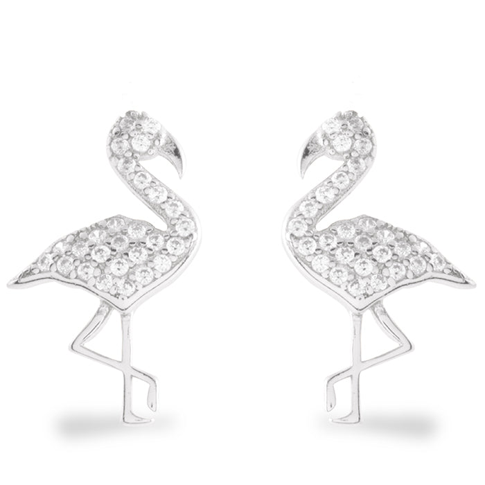 Pendientes de Plata de Ley 925 con Circonita Brillante acabados en rodio - Flamenco