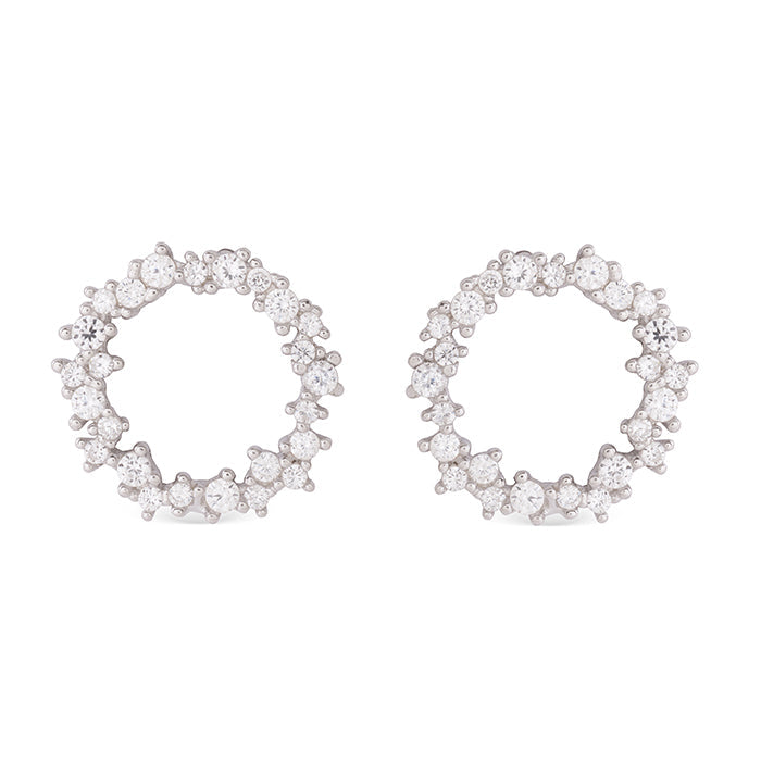 925 Sterling Silver Earrings with Rhodium-Plated Brilliant Zirconia - Thilak