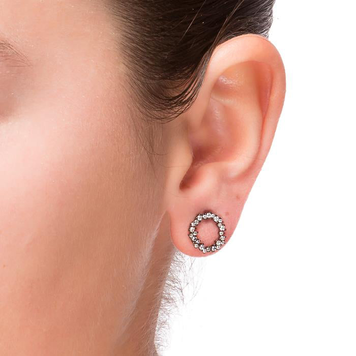 925 Sterling Silver Earrings with Rhodium-Plated Brilliant Zirconia - Thilak
