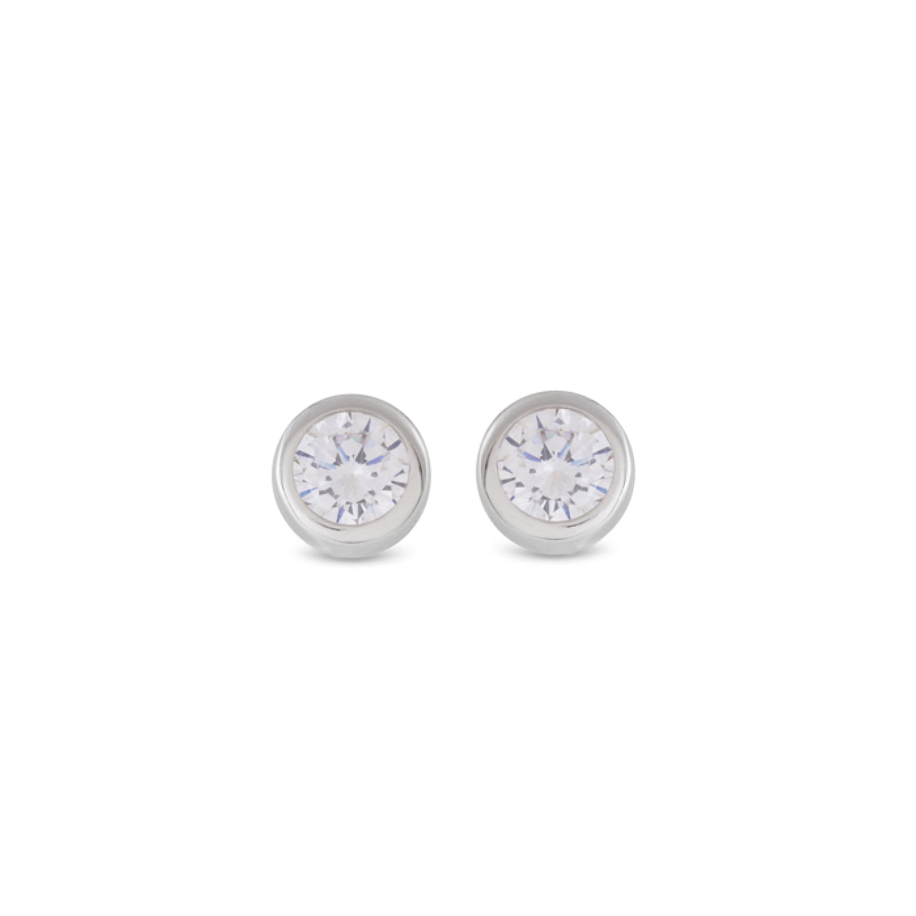 925 Sterling Silver Earrings with Rhodium-Plated Brilliant Zirconia - Imrak