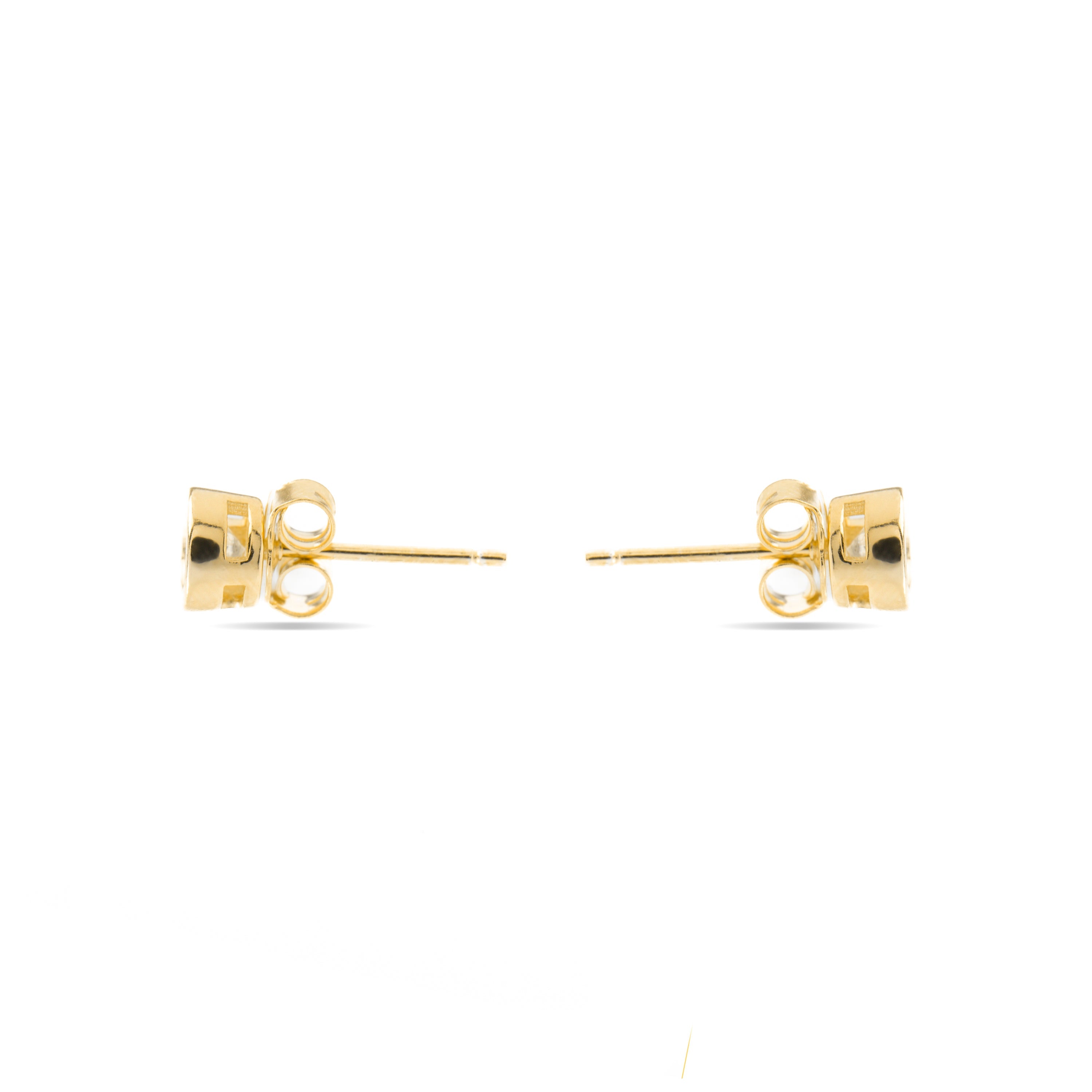 Brincos de Prata 925 com Zircônia Brilhante banhados a ouro amarelo 18K - Imrak