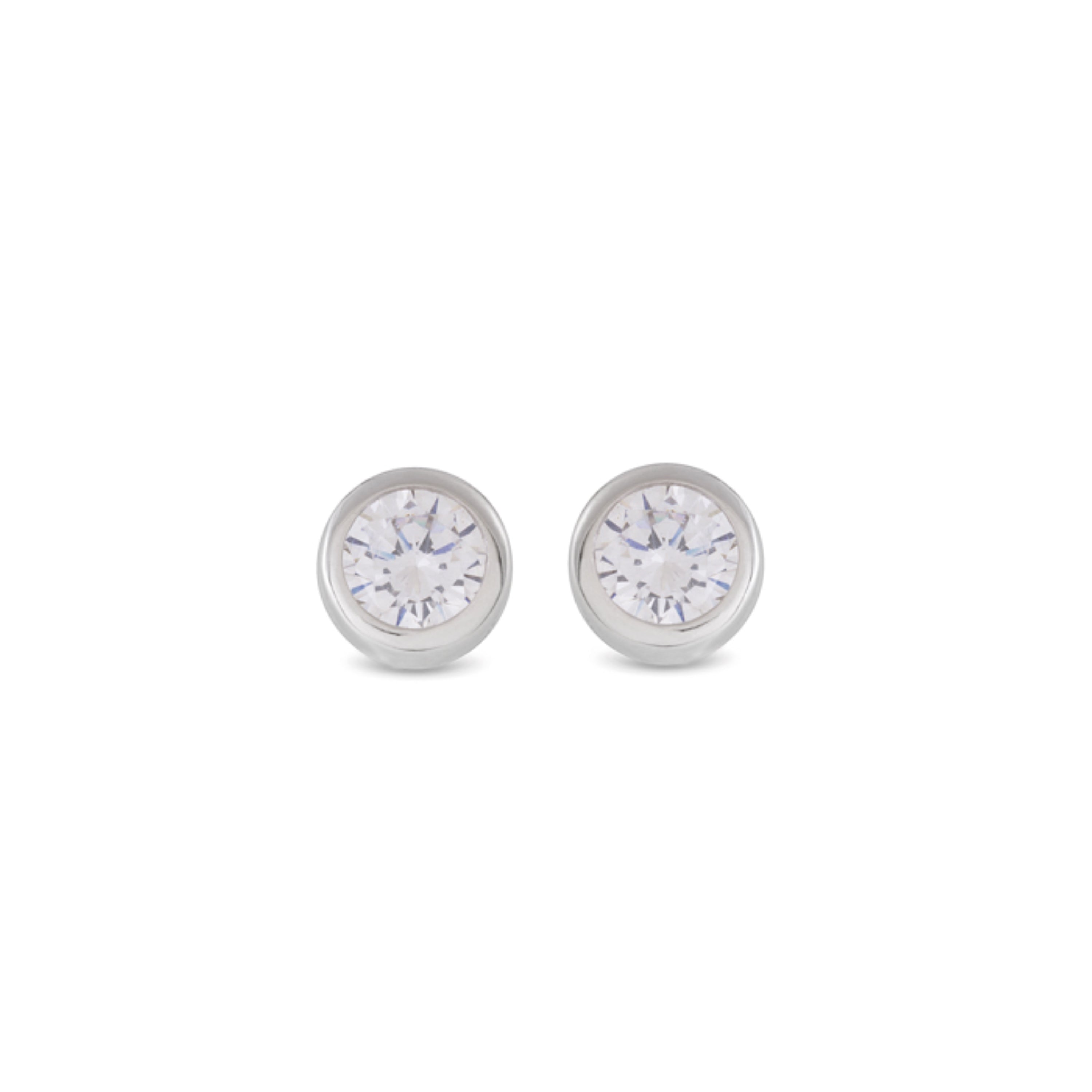 925 Sterling Silver Earrings with Rhodium-Plated Brilliant Zirconia - Imrak