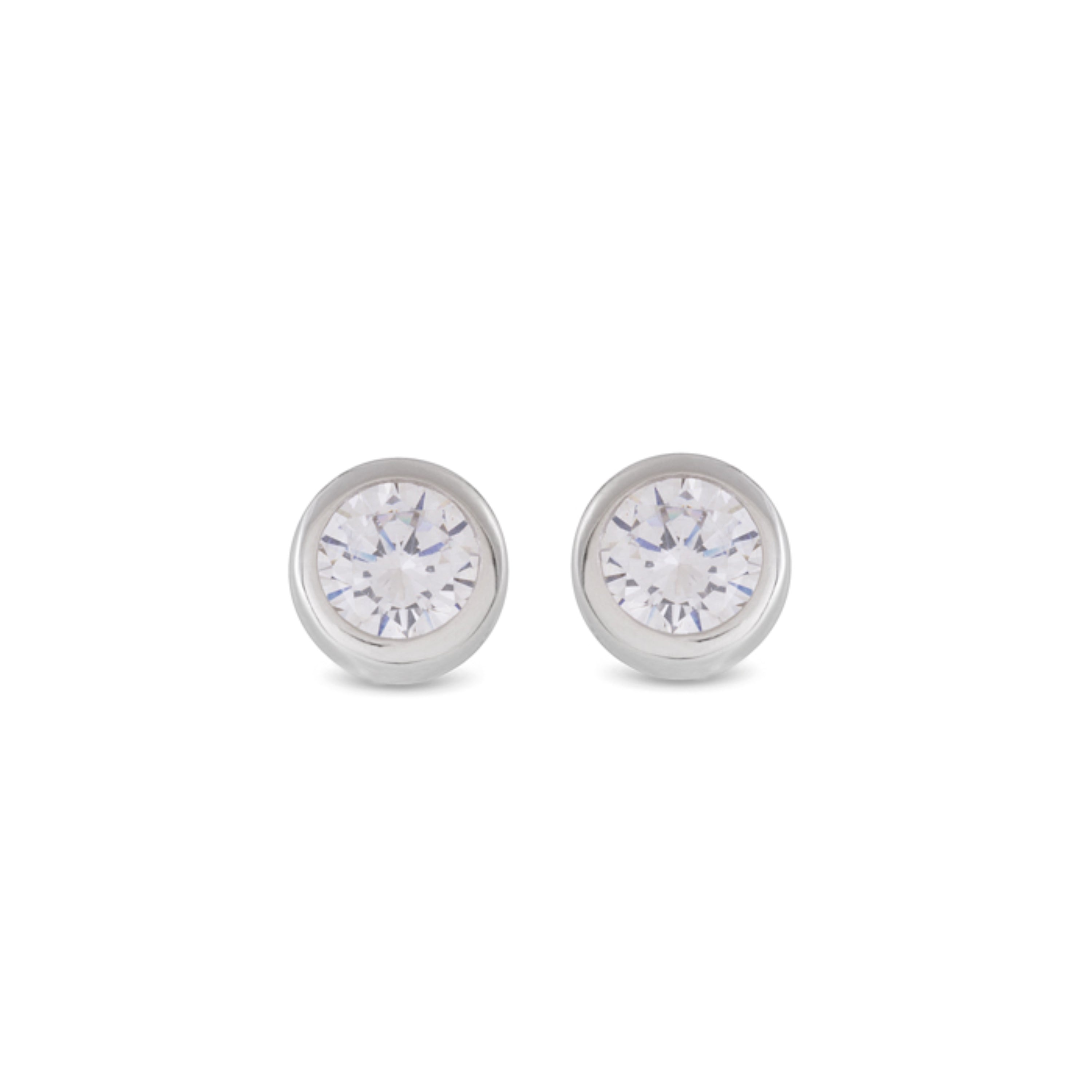 925 Sterling Silver Earrings with Rhodium-Plated Brilliant Zirconia - Imrak