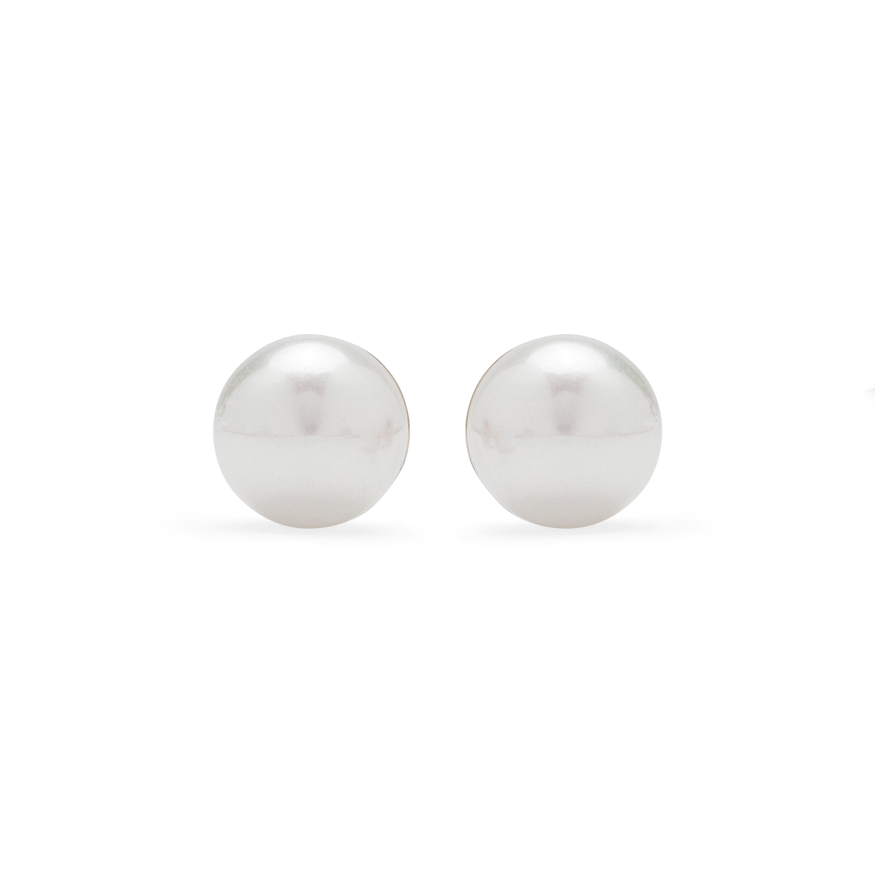 925 Sterling Silver Earrings with White Pearl Finished in 18K Yellow Gold - Danlug