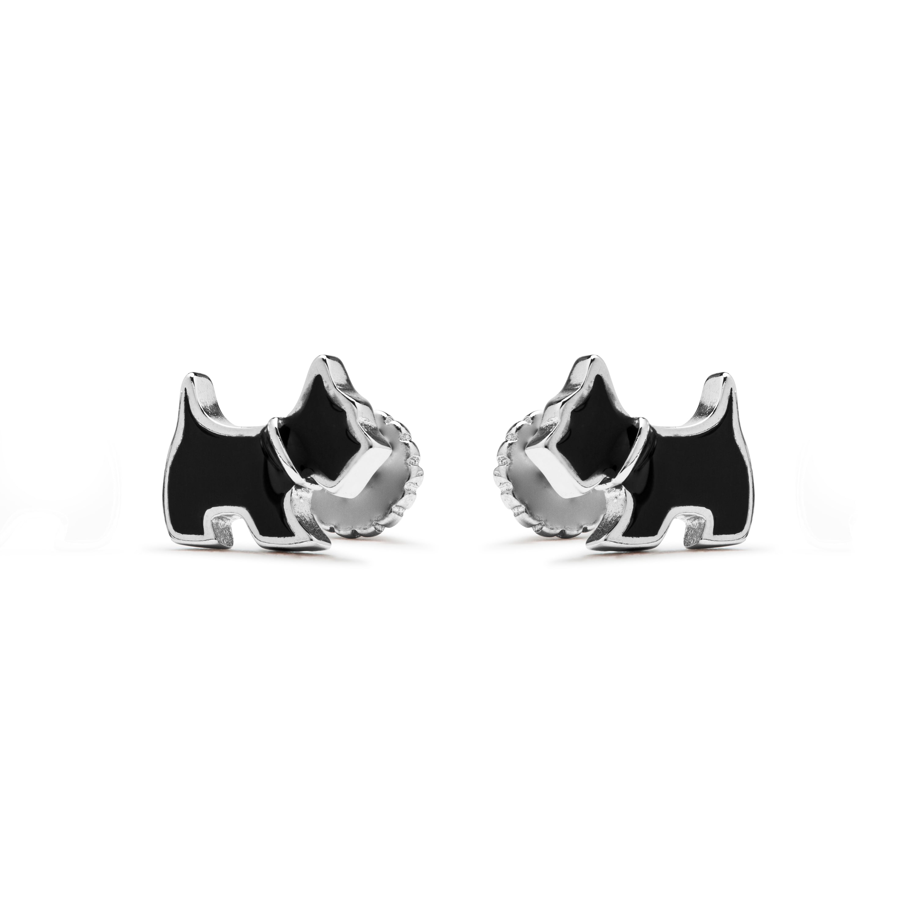 925 Sterling Silver Earrings with Rhodium Finish - Trompik
