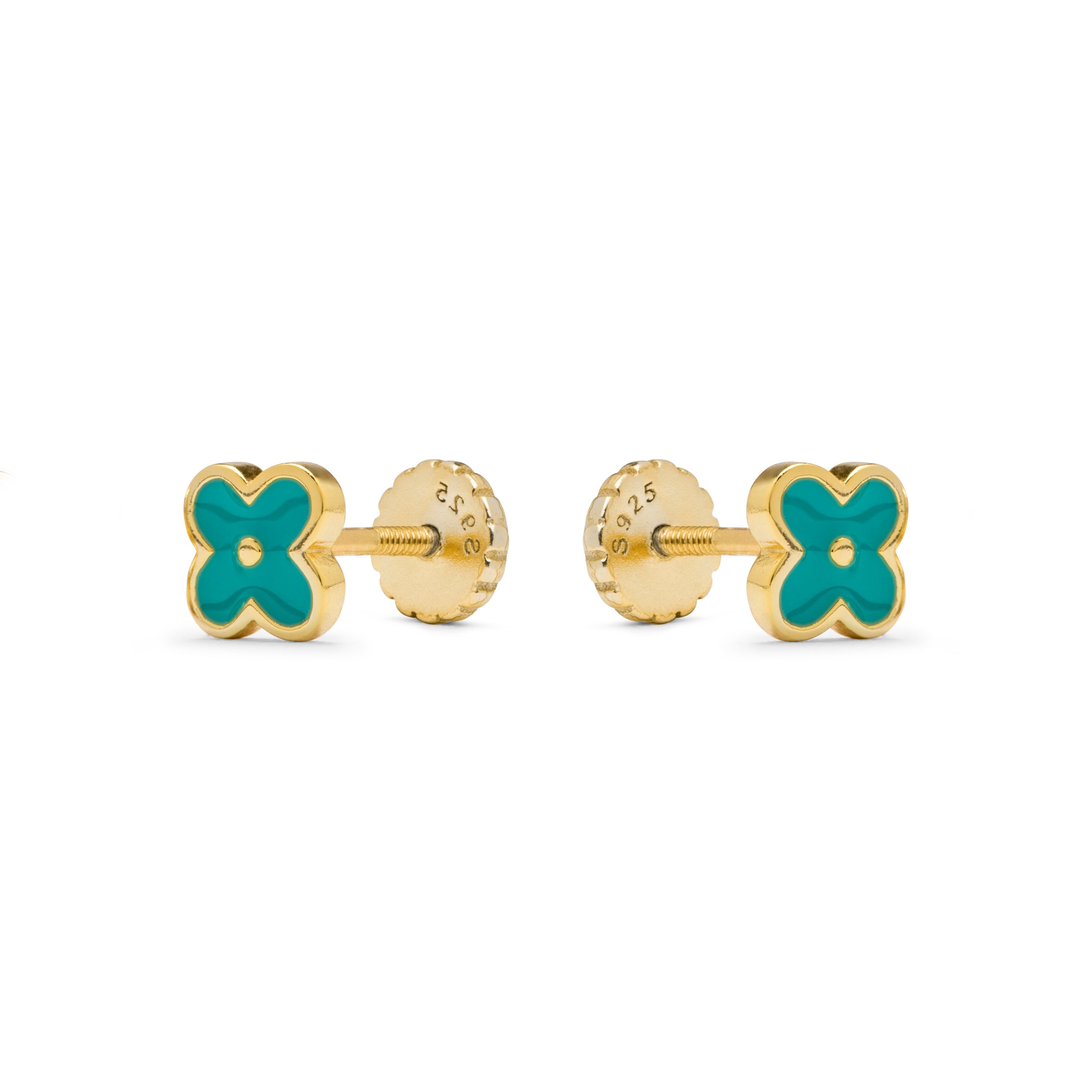 Pendientes de Plata de Ley 925 acabados en oro amarillo 18K - Yeakai