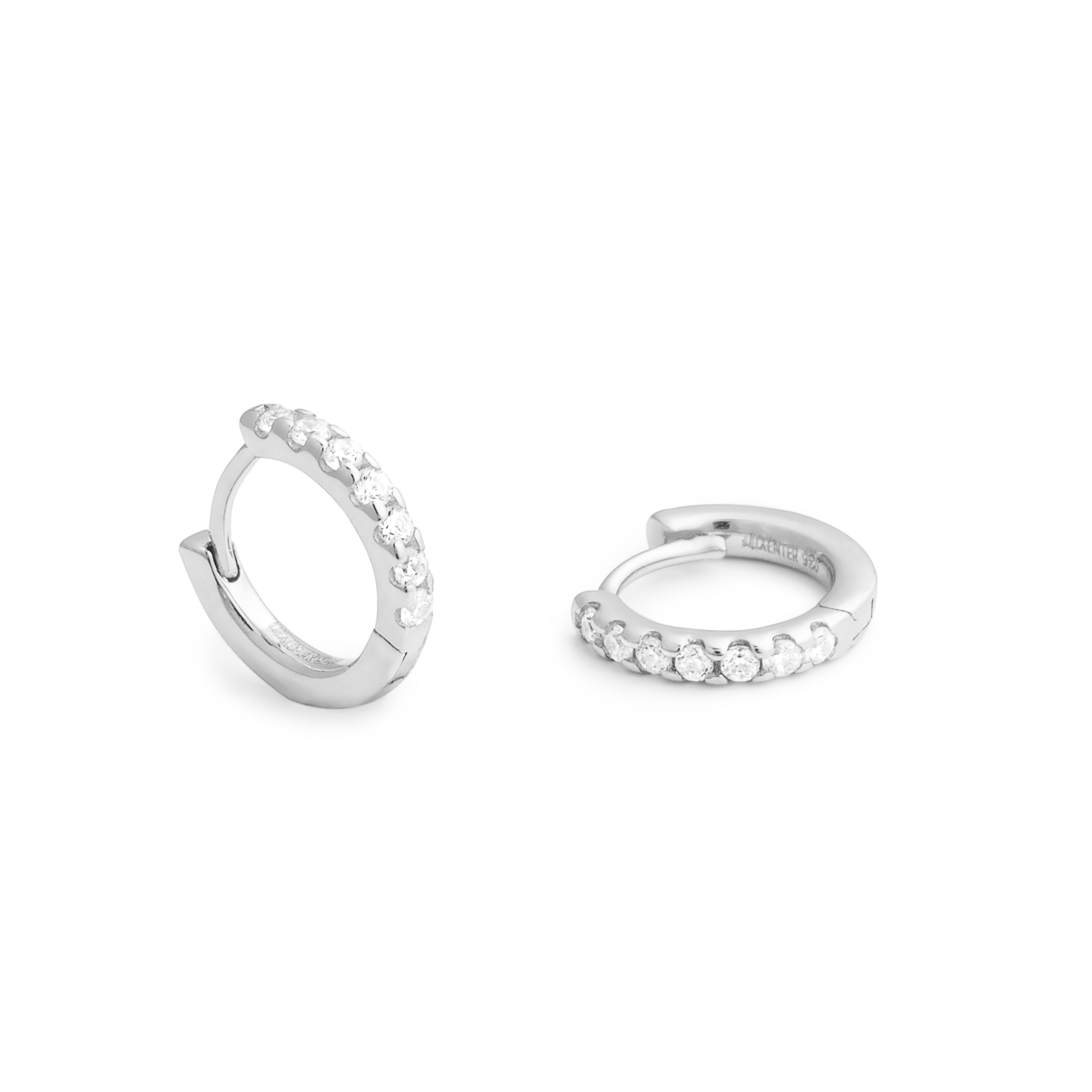 Brincos de Prata 925 com Zircônia Brilhante com acabamento em ródio - Meri