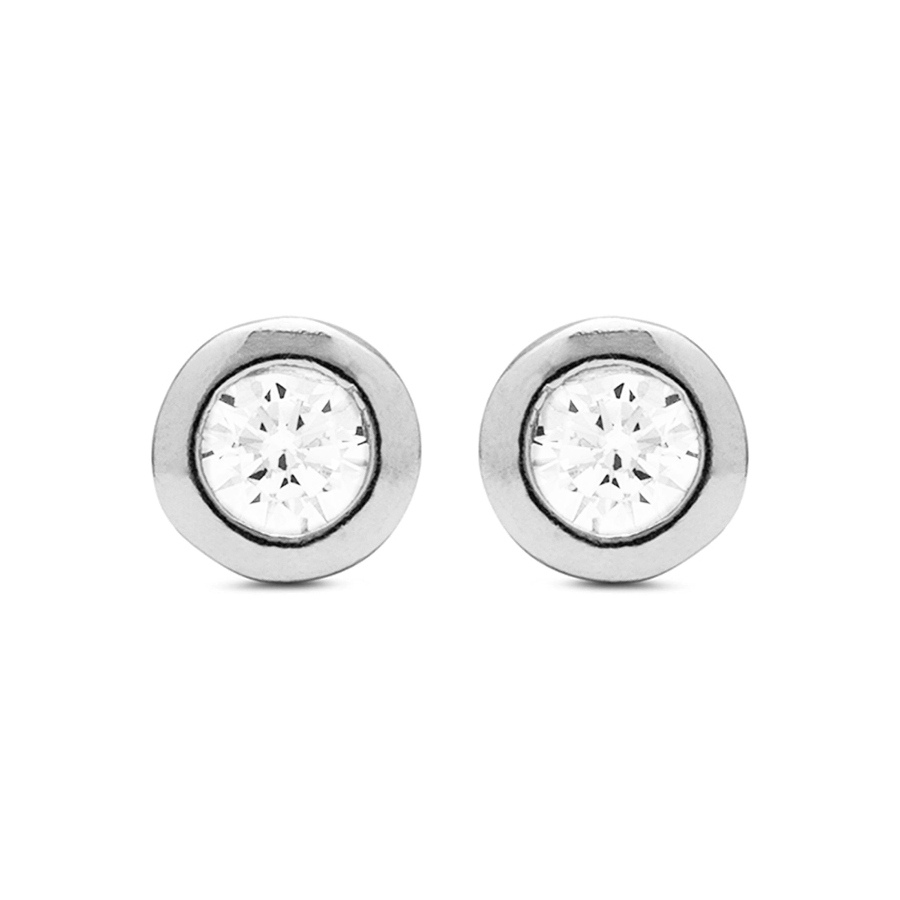 925 Sterling Silver Earrings with Rhodium-Plated Brilliant Zirconia - Zaja