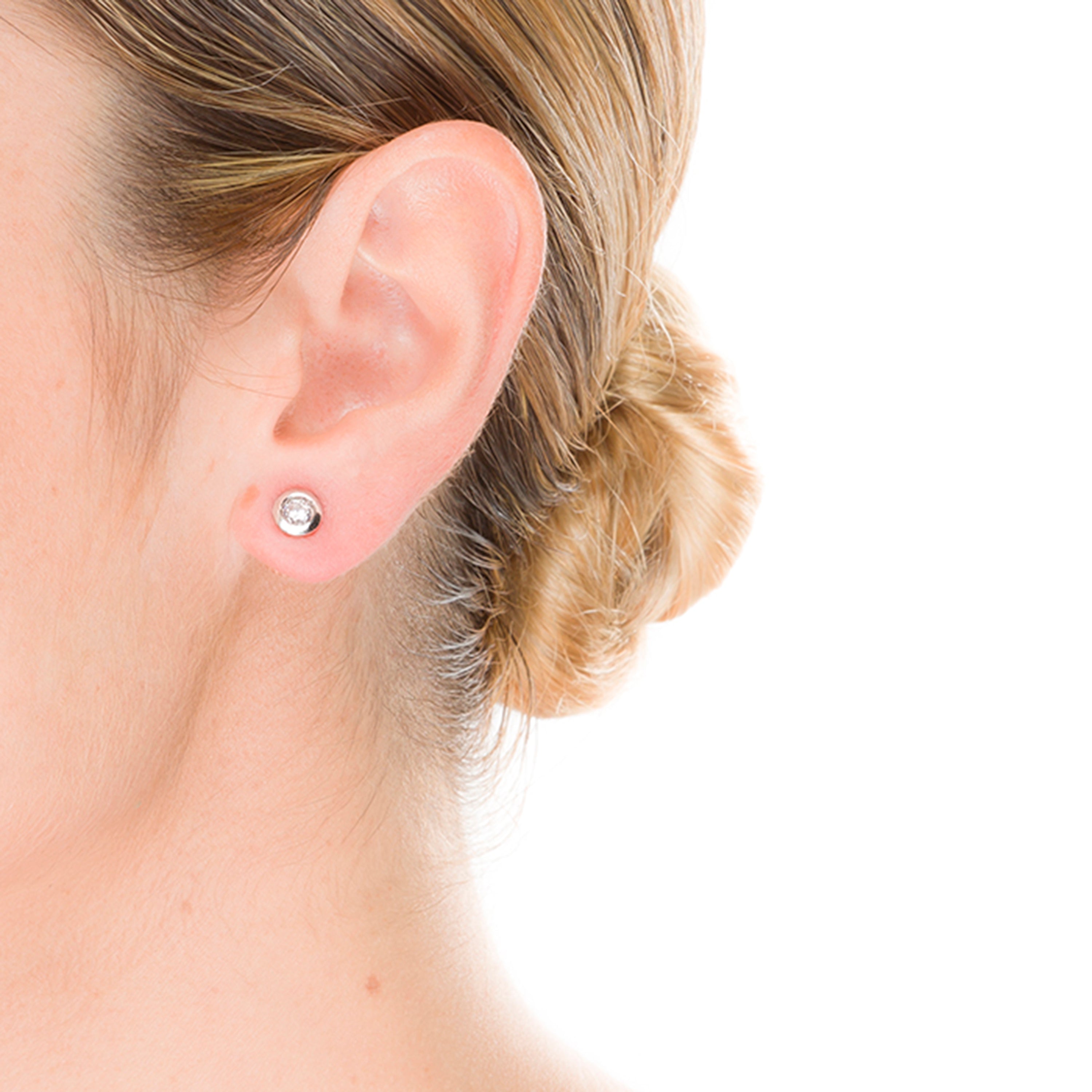925 Sterling Silver Earrings with Rhodium-Plated Brilliant Zirconia - Zaja