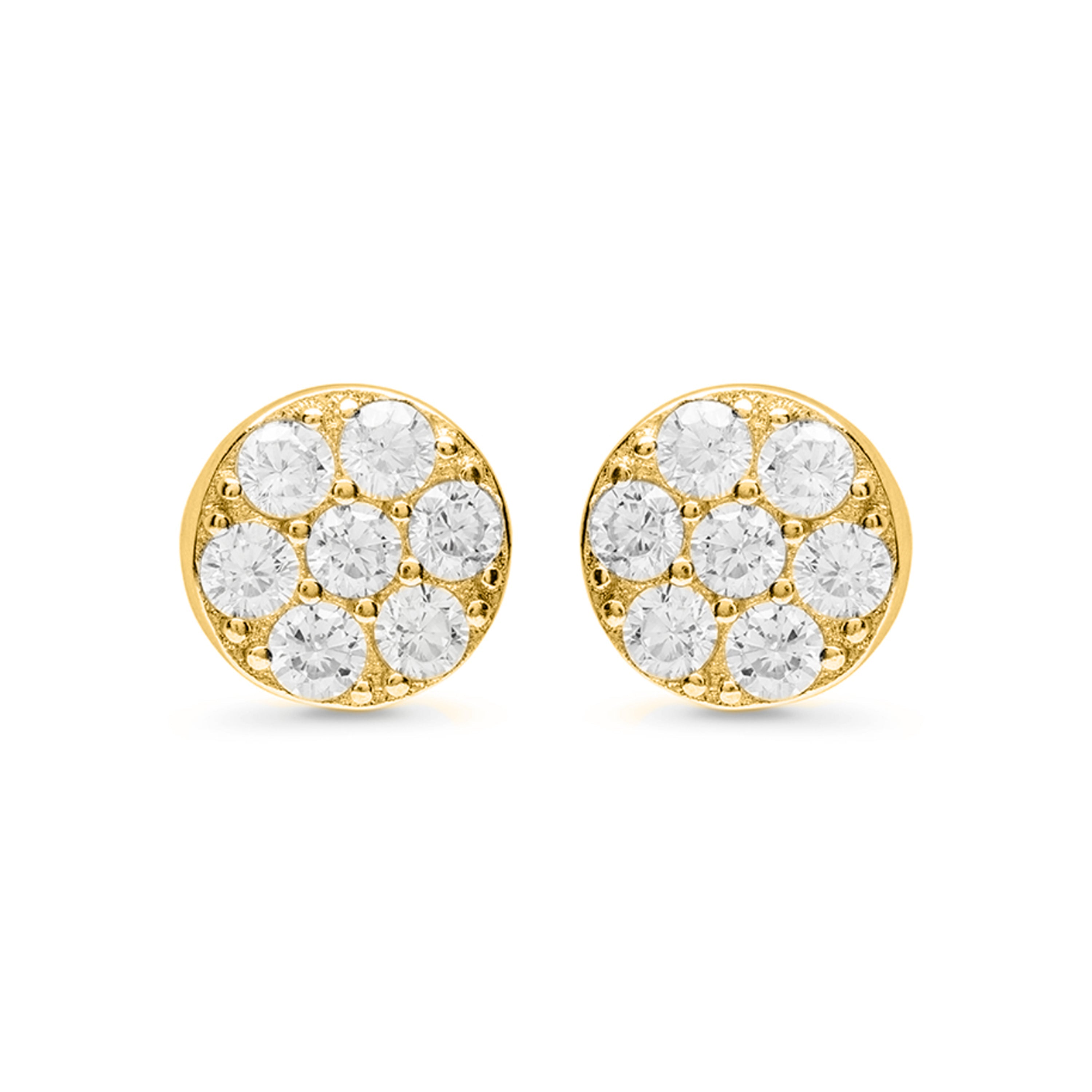 925 sterling silver earrings with brilliant zirconia, rhodium-plated finish - Circle
