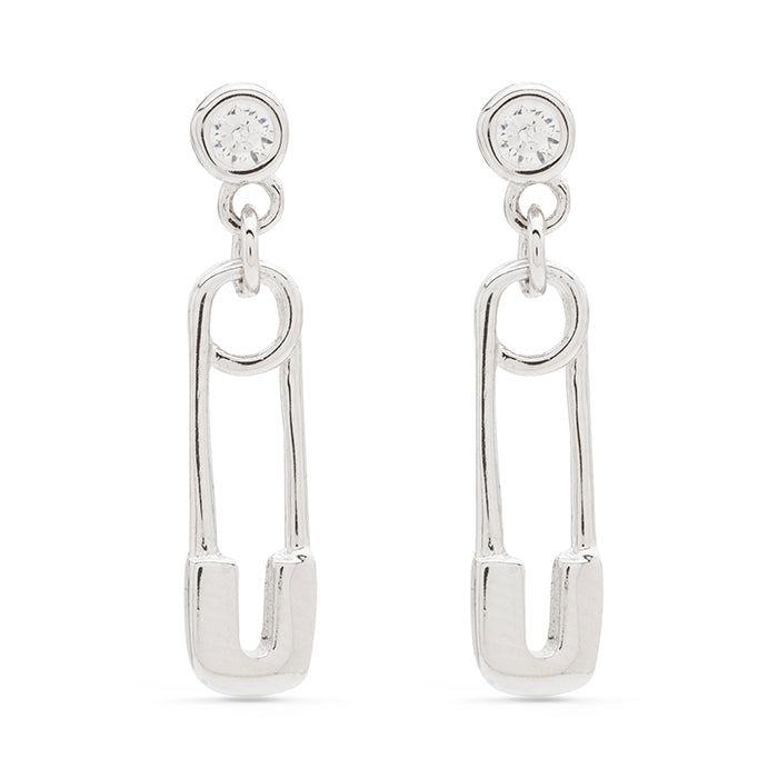 925 Sterling Silver Earrings with Rhodium Finish - Unmissable