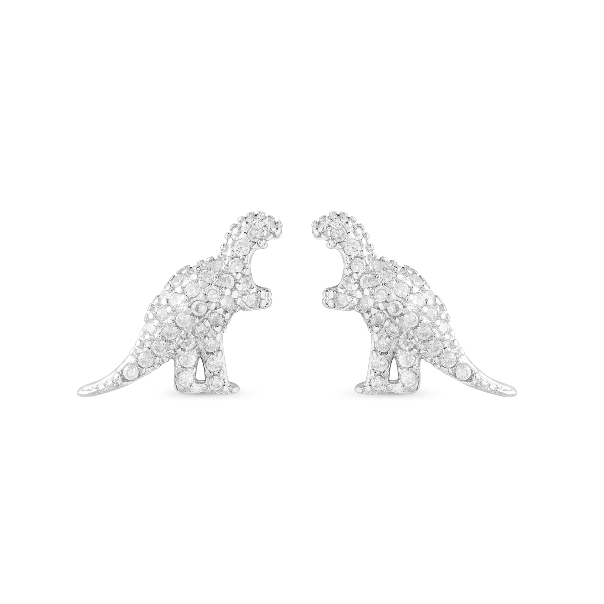 Pendientes de Plata de Ley 925 con Circonita Brillante acabados en rodio - Dino