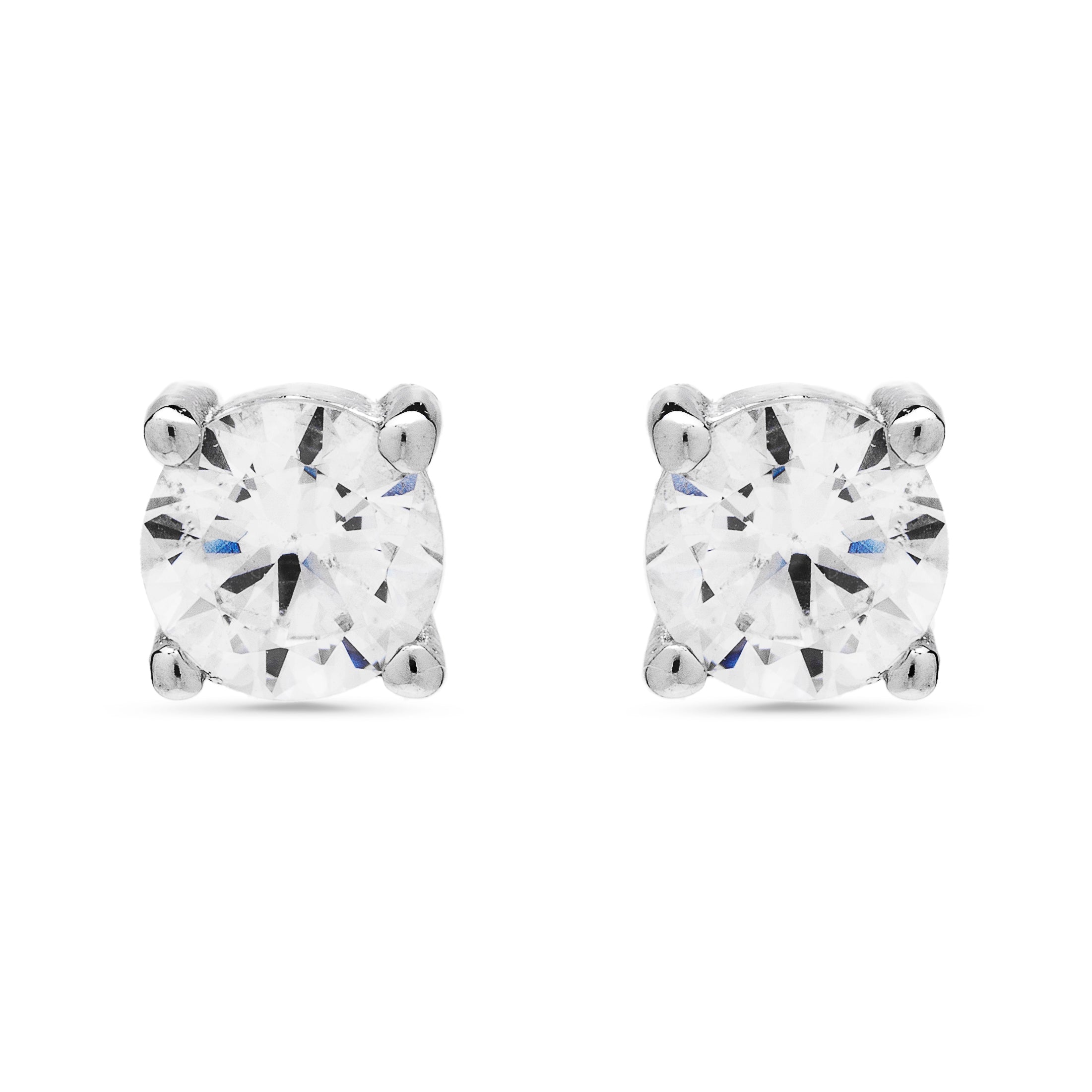 Pendientes de Plata de Ley 925 con Circonita Brillante acabados en rodio - Brandsa