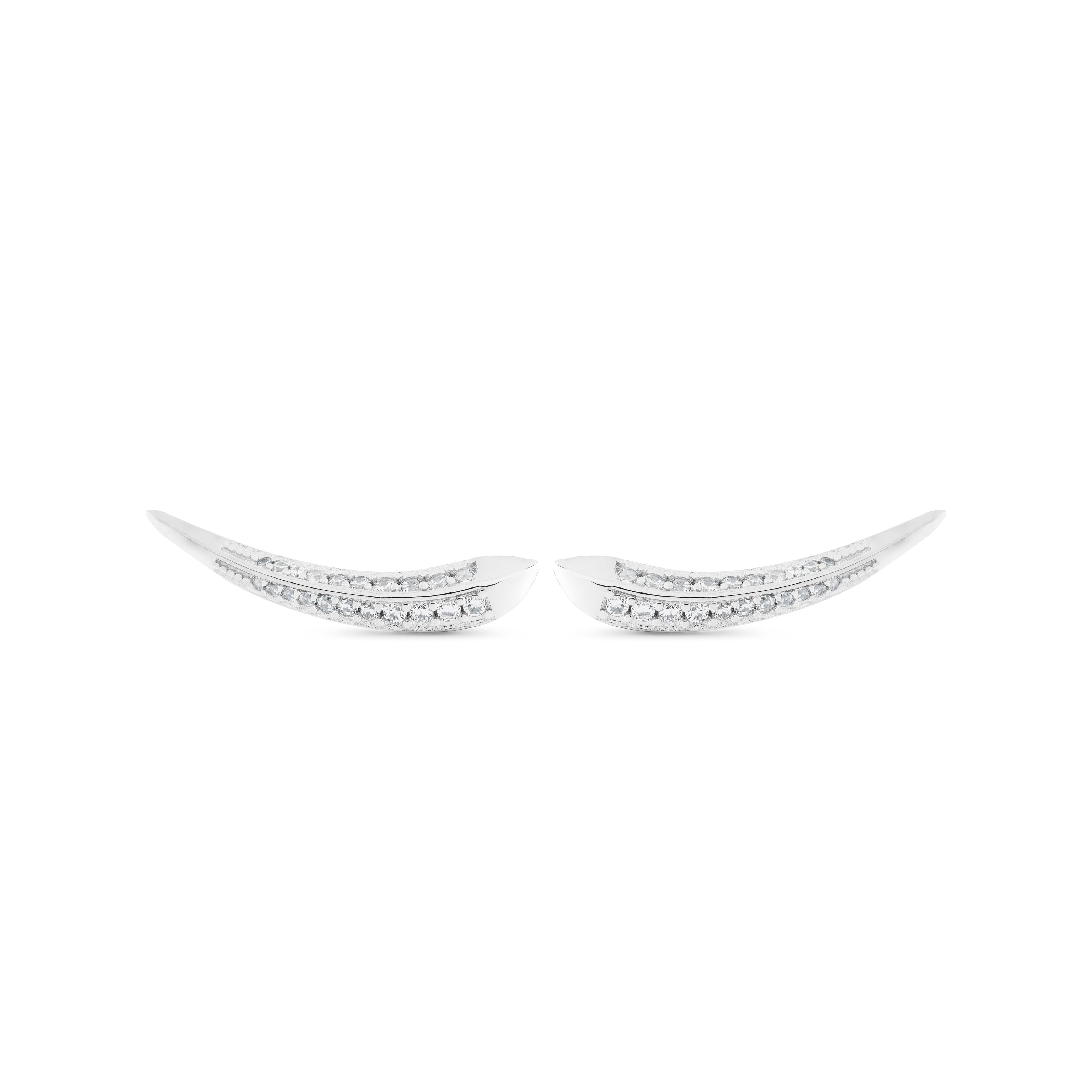 925 Sterling Silver Earrings with Rhodium-Plated Brilliant Zirconia - Kimsung