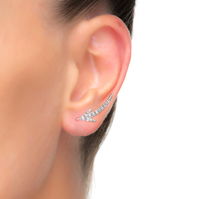Pendientes de Plata de Ley 925 con Circonita Brillante acabados en rodio - Seanmae