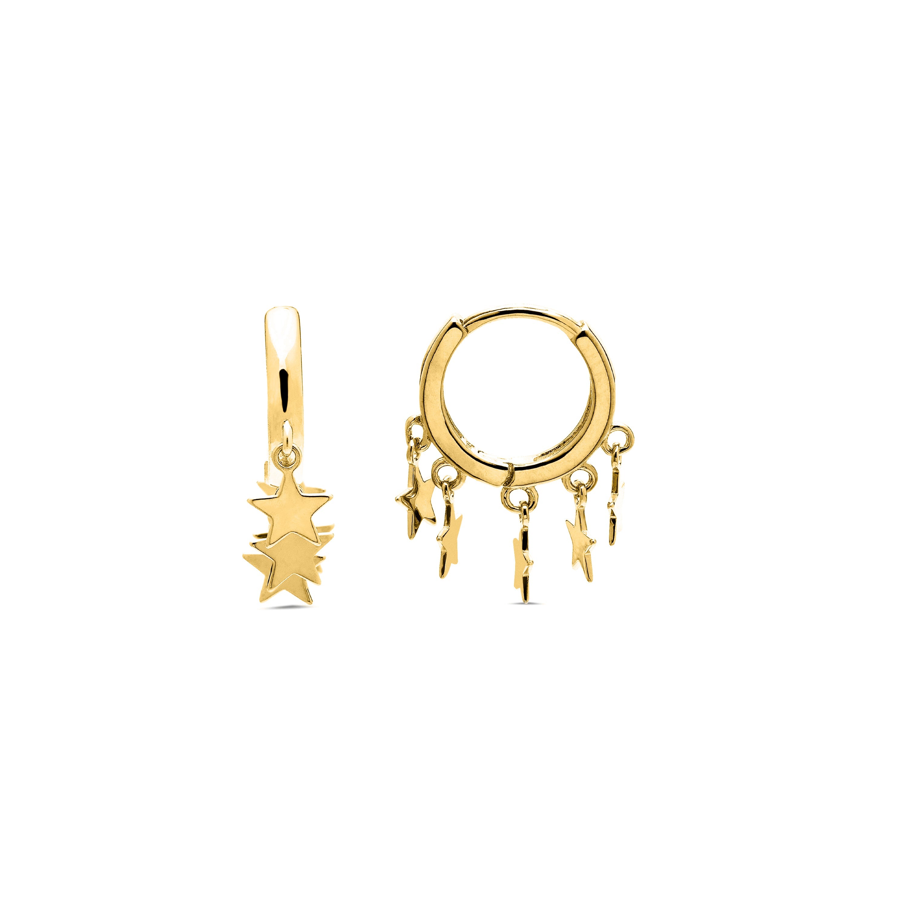 925 Sterling Silver Earrings with 18K Yellow Gold Finish - Ruthcia