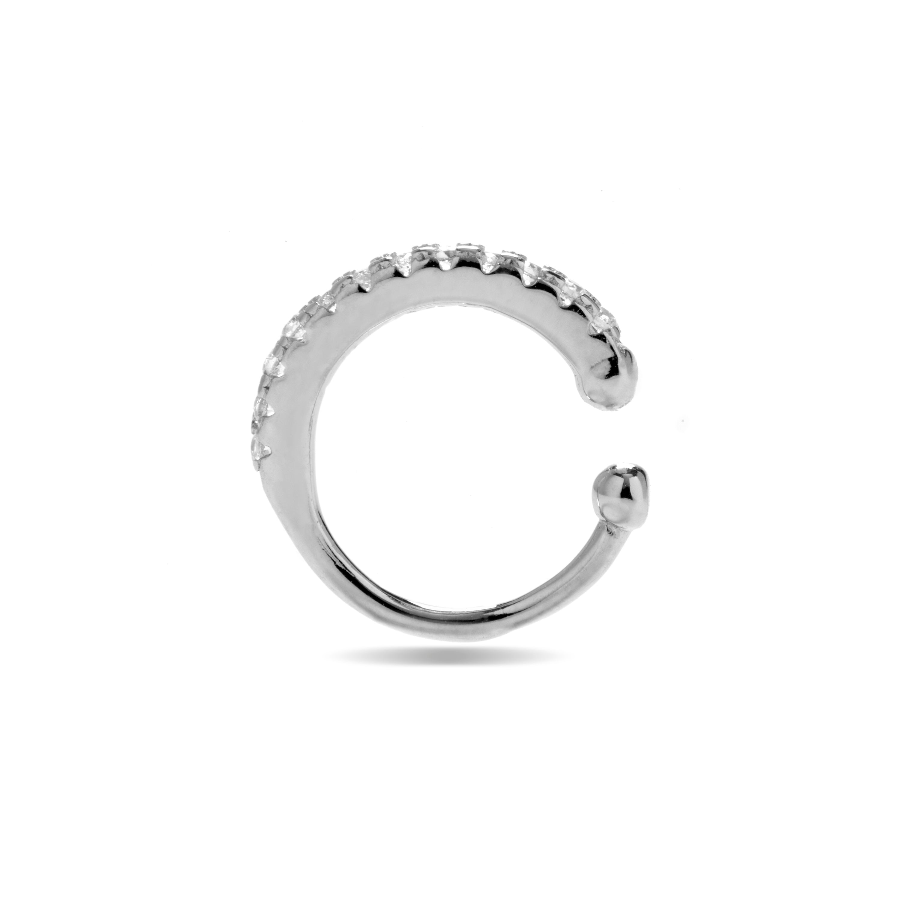 925 Sterling Silver Piercing with Brilliant Zirconia in Rhodium Finish - Iluvi