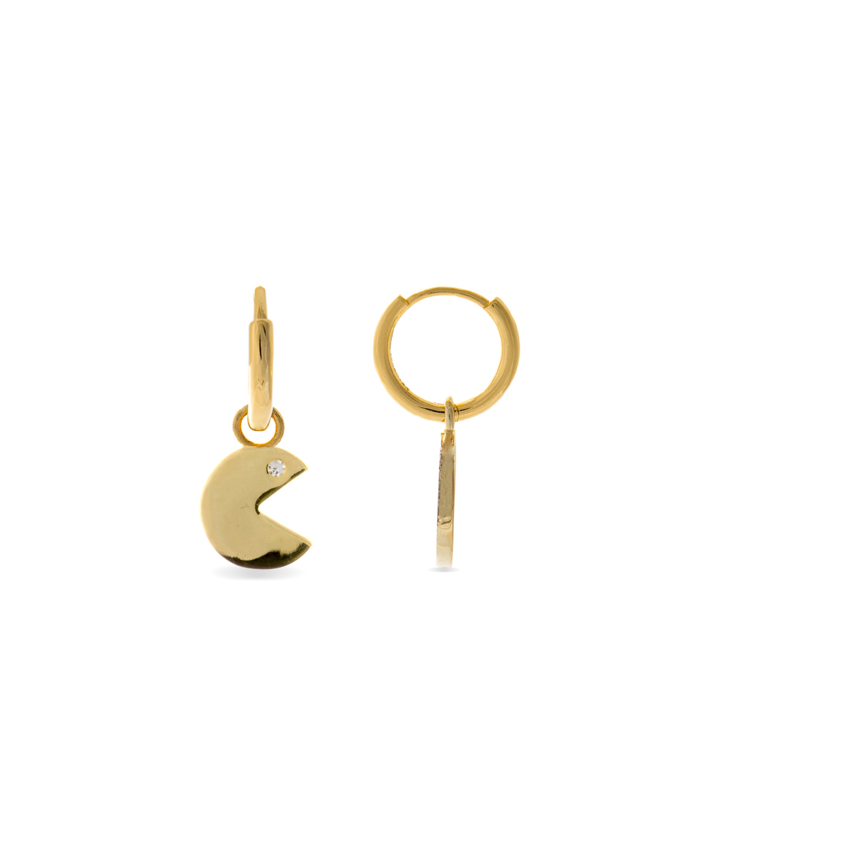 925 Sterling Silver Earrings with Brilliant Zirconia Finished in 18K Yellow Gold - Lorin