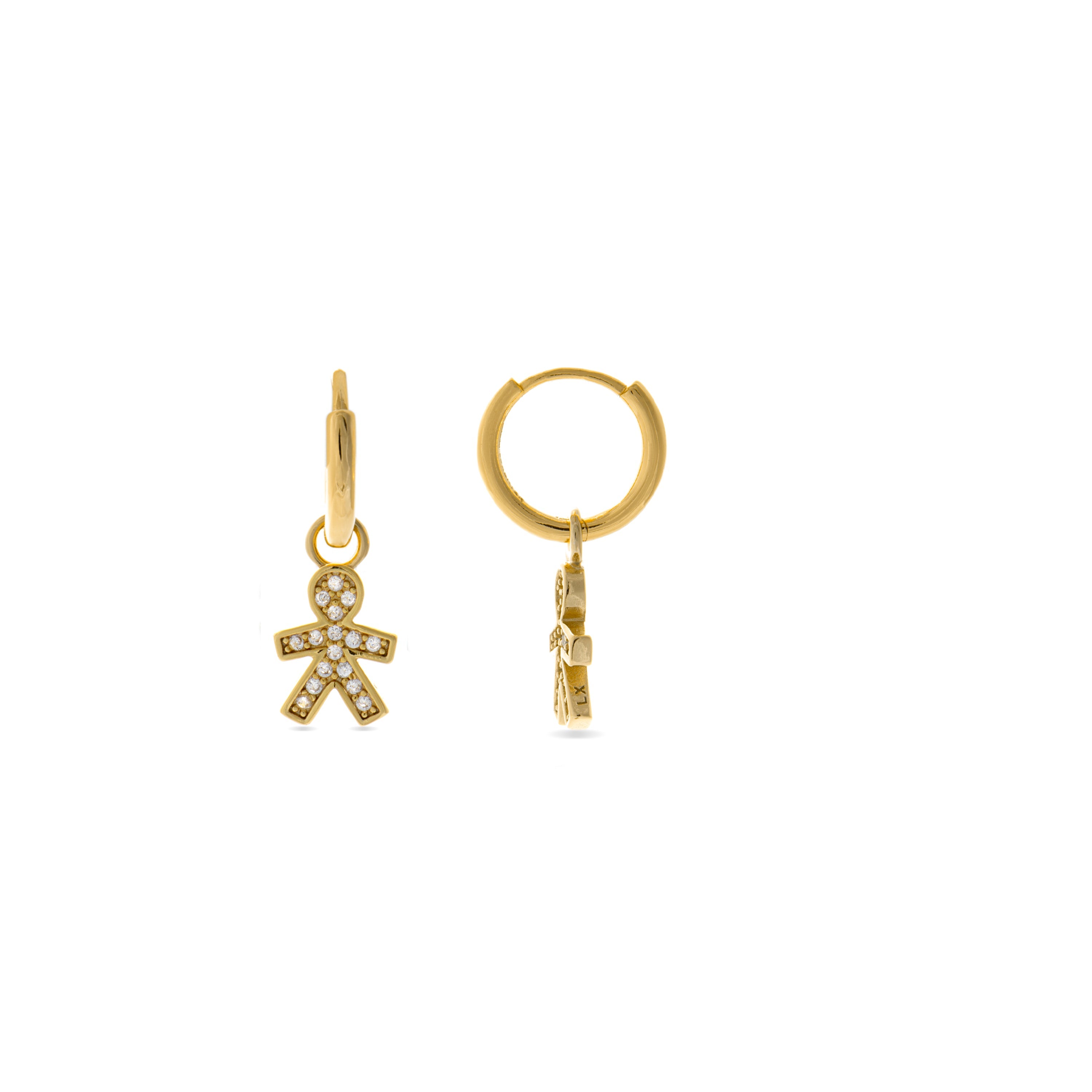 Brincos de Prata 925 com Zircônia Brilhante banhados a ouro amarelo 18K - Chaelthor