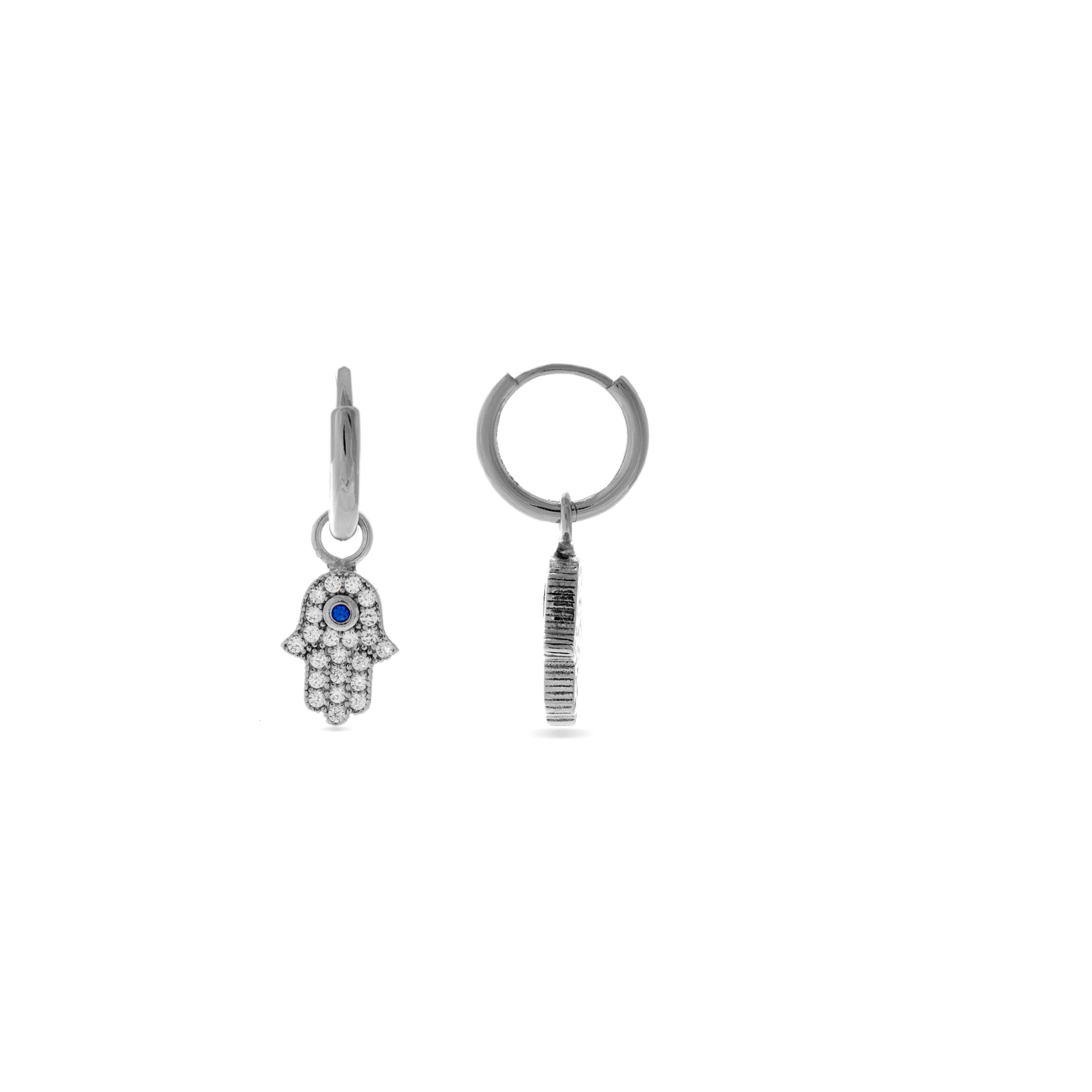 925 Sterling Silver Earrings with Rhodium-Plated Brilliant Zirconia - Fatima