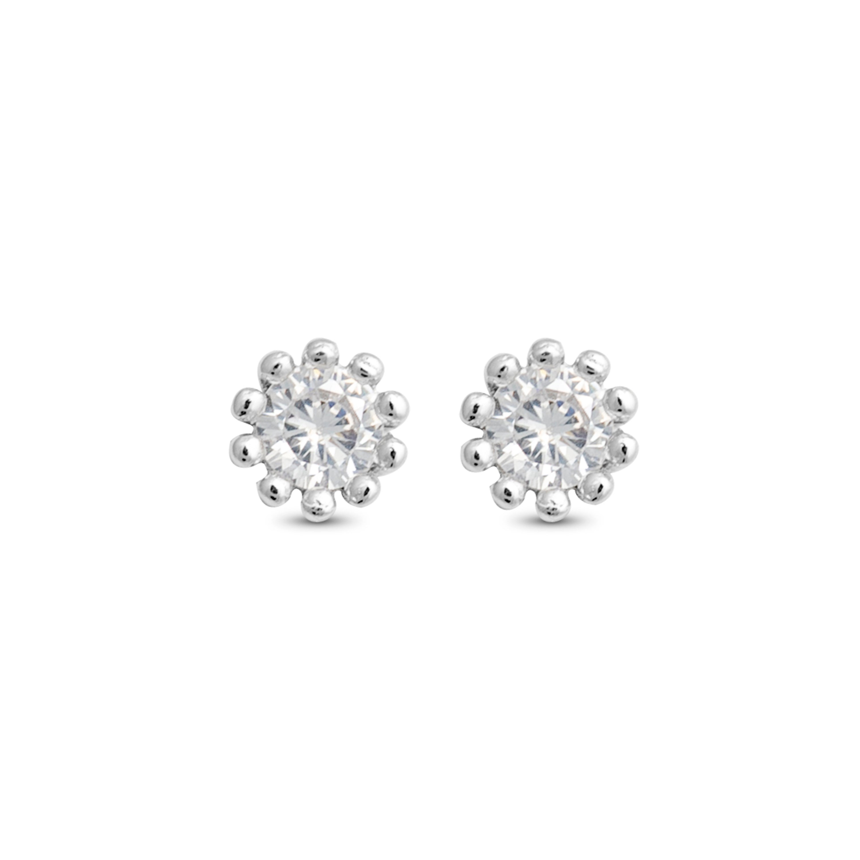 Pendientes de Plata de Ley 925 con Circonita Brillante acabados en rodio - Shelat