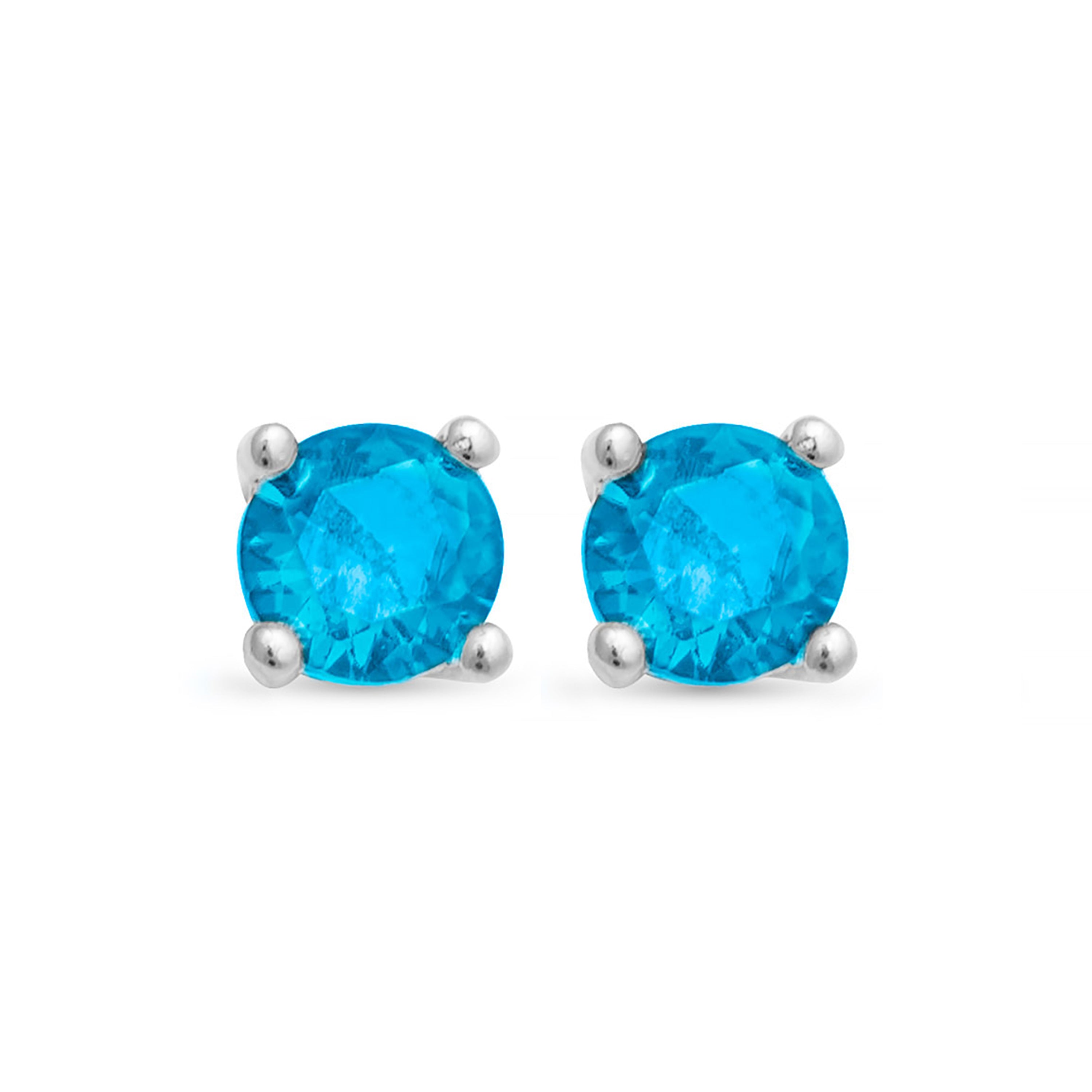 Brincos de Prata 925 com Quartzo Hidrotermal Topázio Azul, acabamento em ouro amarelo 18K - Otieno