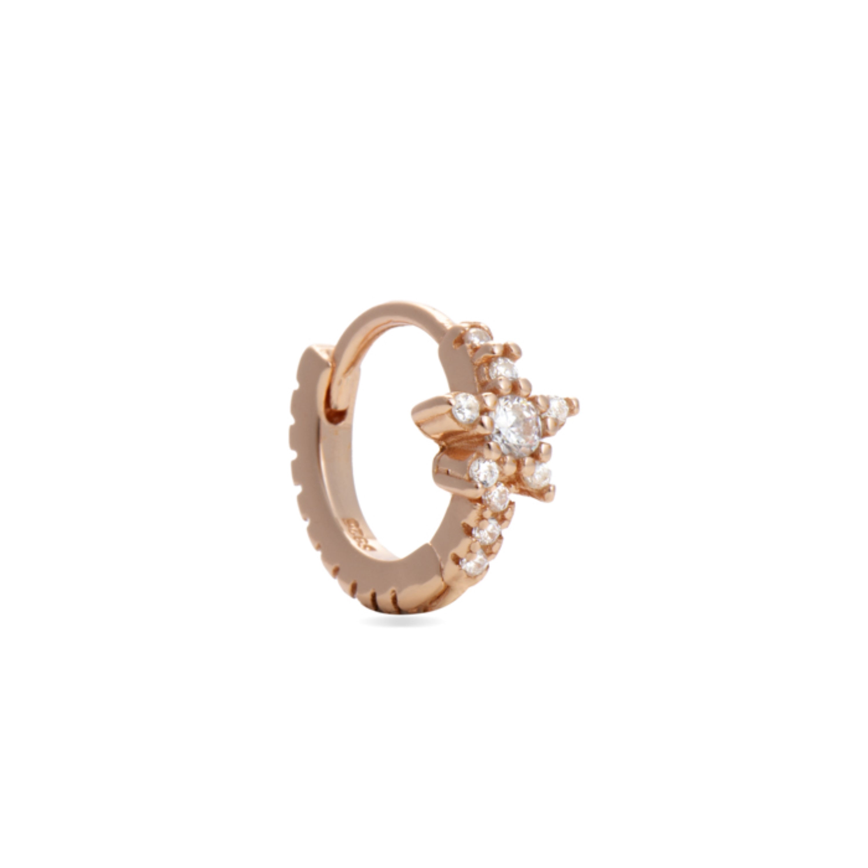 925 Sterling Silver Piercing with Brilliant Zirconia finished in 18K Rose Gold - Issphe