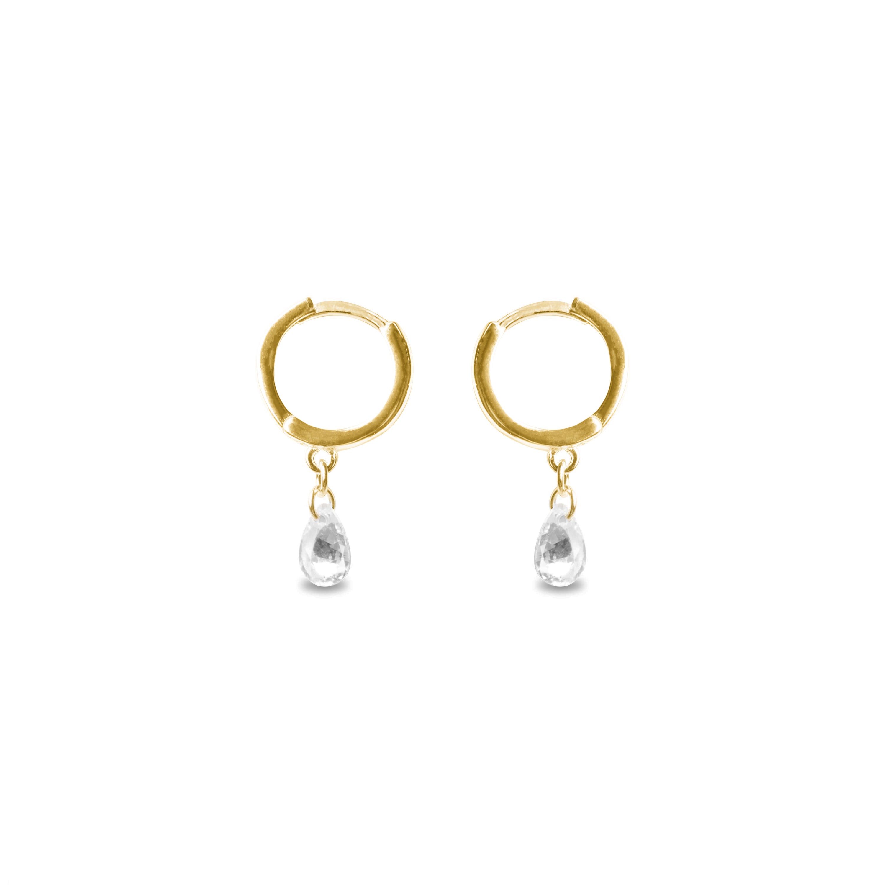 925 Sterling Silver Earrings with Brilliant Zirconia Finished in 18K Yellow Gold - Arinor