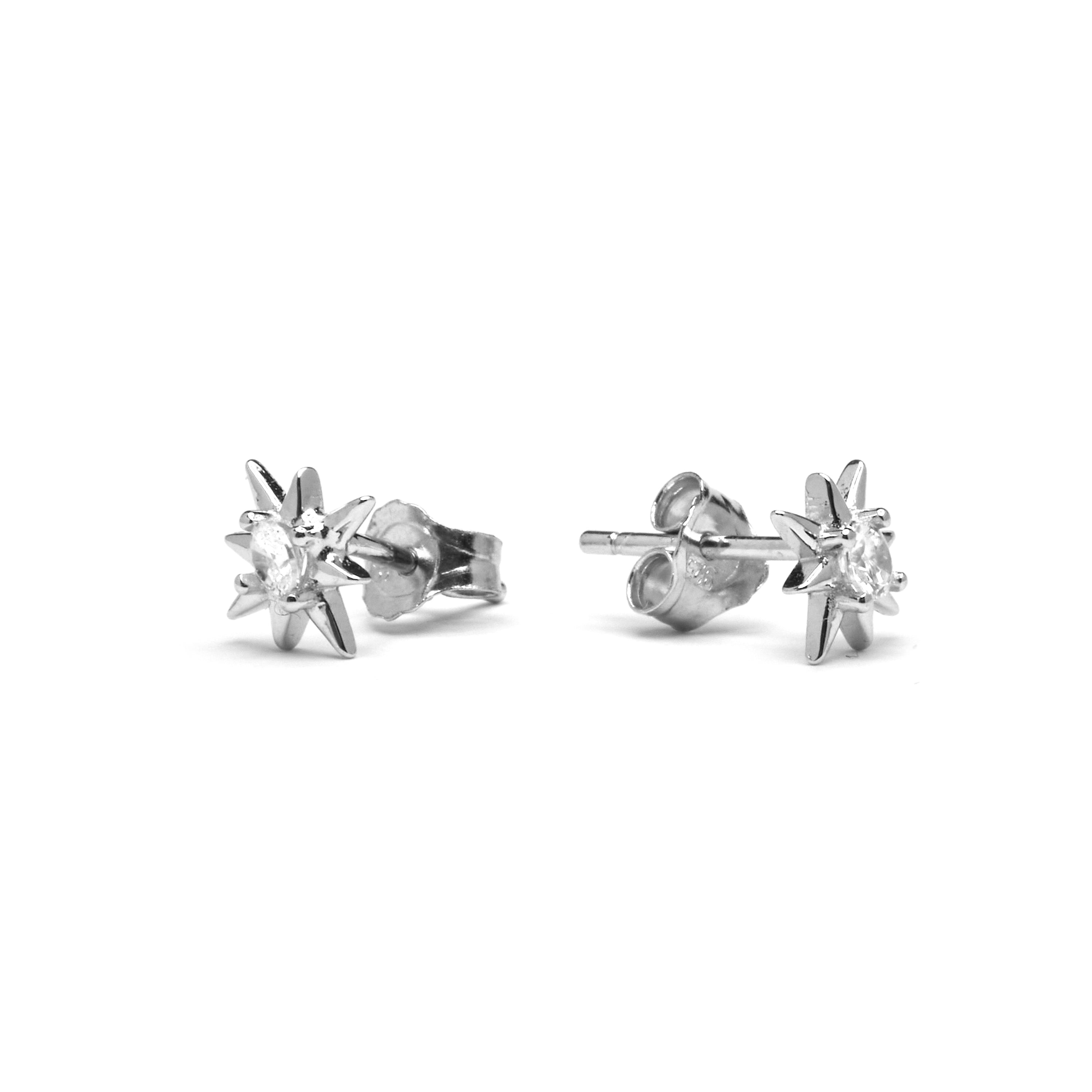 925 Sterling Silver Earrings with Rhodium-Plated Brilliant Zirconia - Lialt