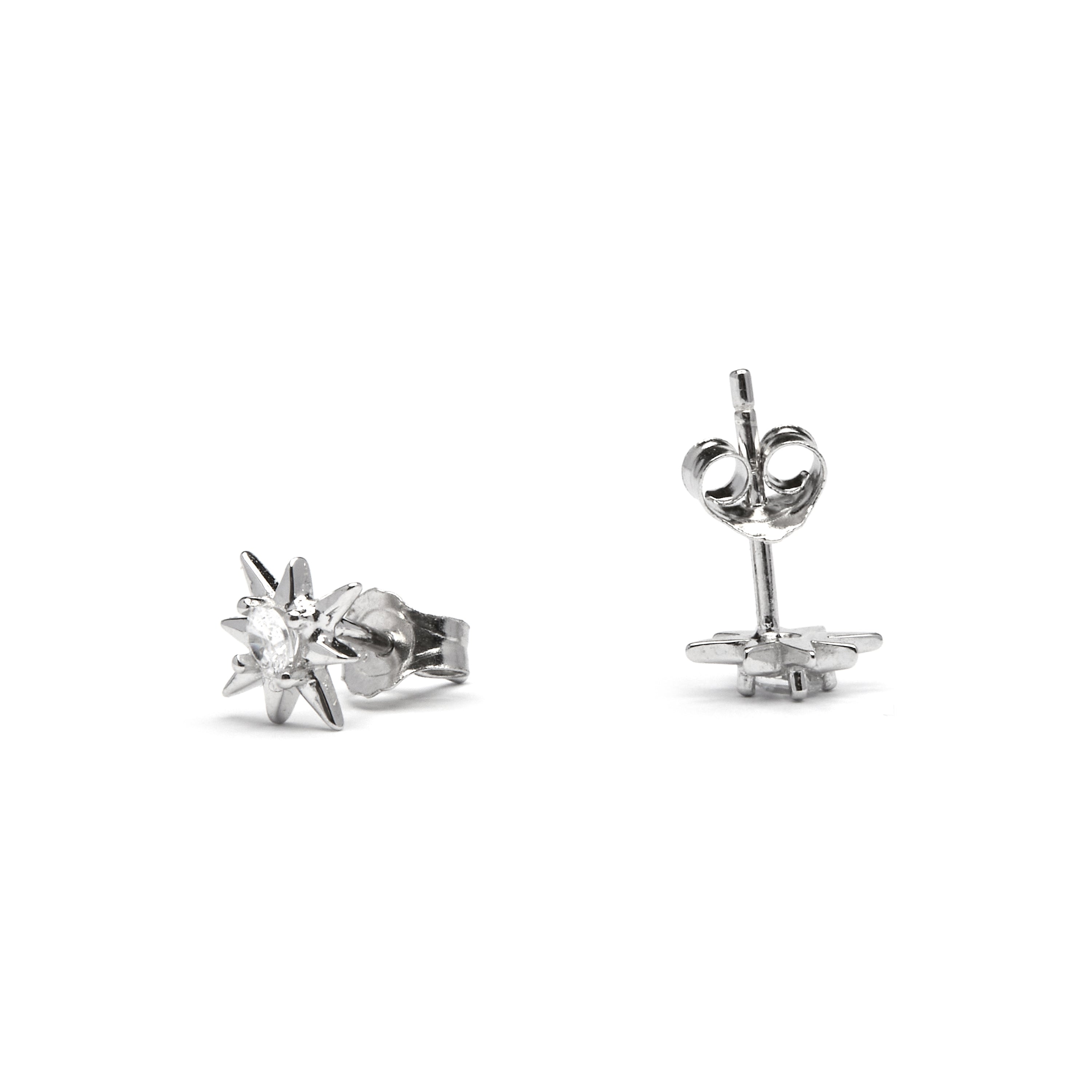 925 Sterling Silver Earrings with Rhodium-Plated Brilliant Zirconia - Lialt