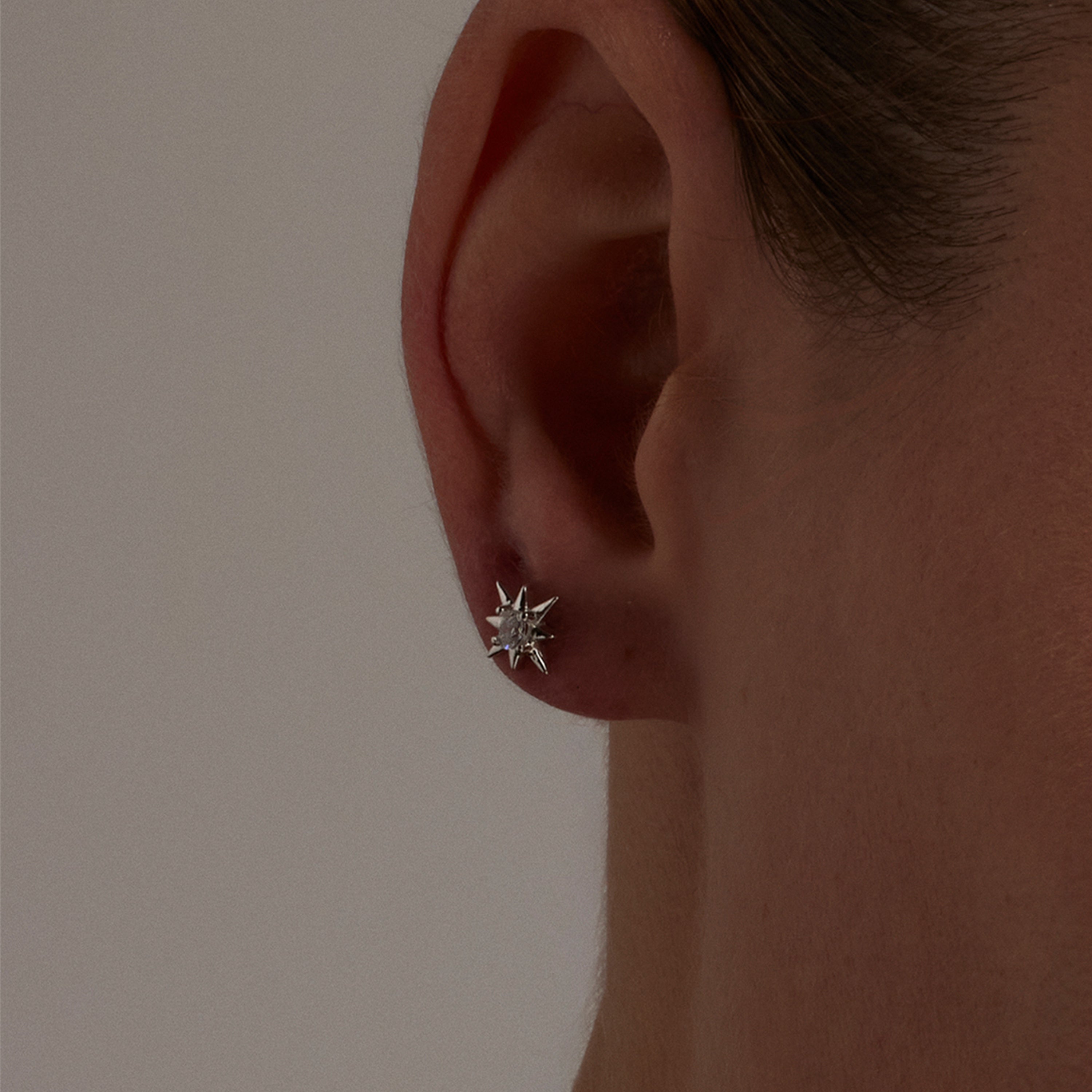 925 Sterling Silver Earrings with Rhodium-Plated Brilliant Zirconia - Lialt