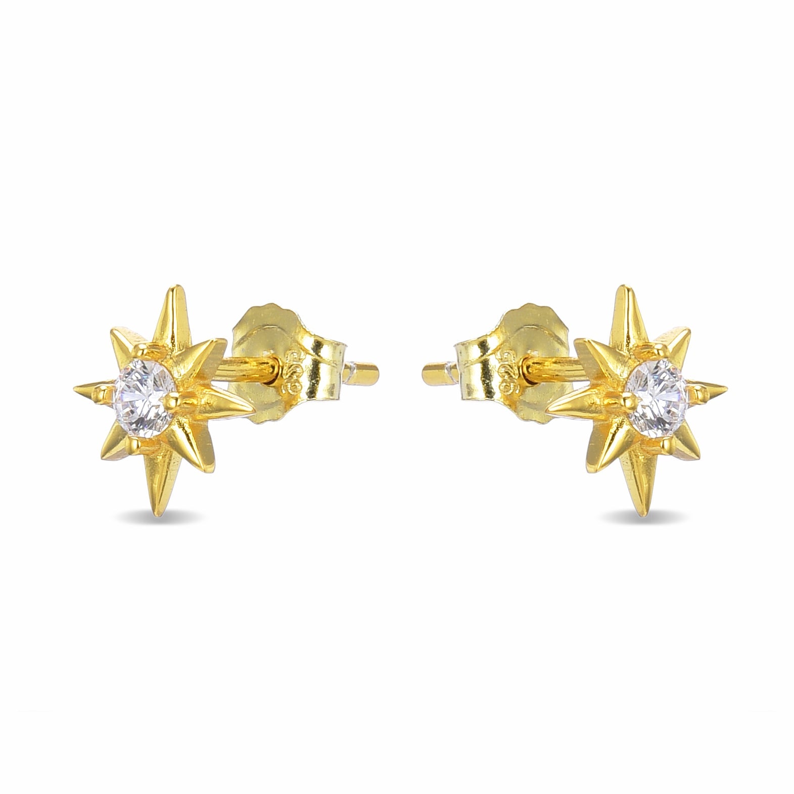 925 Sterling Silver Earrings with Brilliant Zirconia Finished in 18K Yellow Gold - Lialt