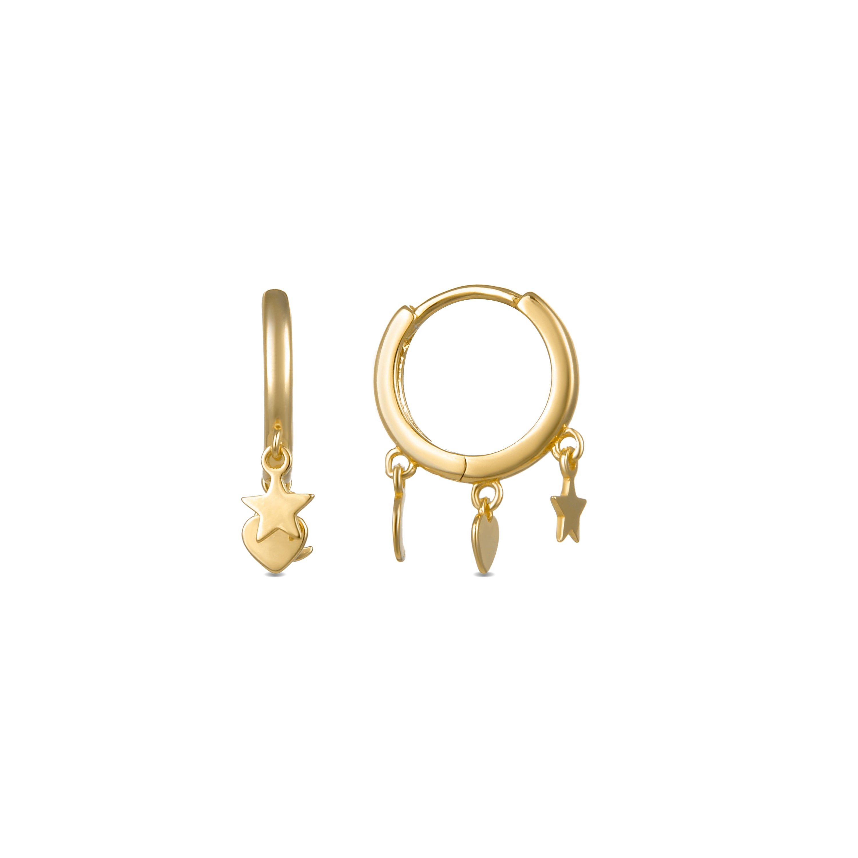 925 Sterling Silver Earrings with 18K Yellow Gold Finish - Zaccus