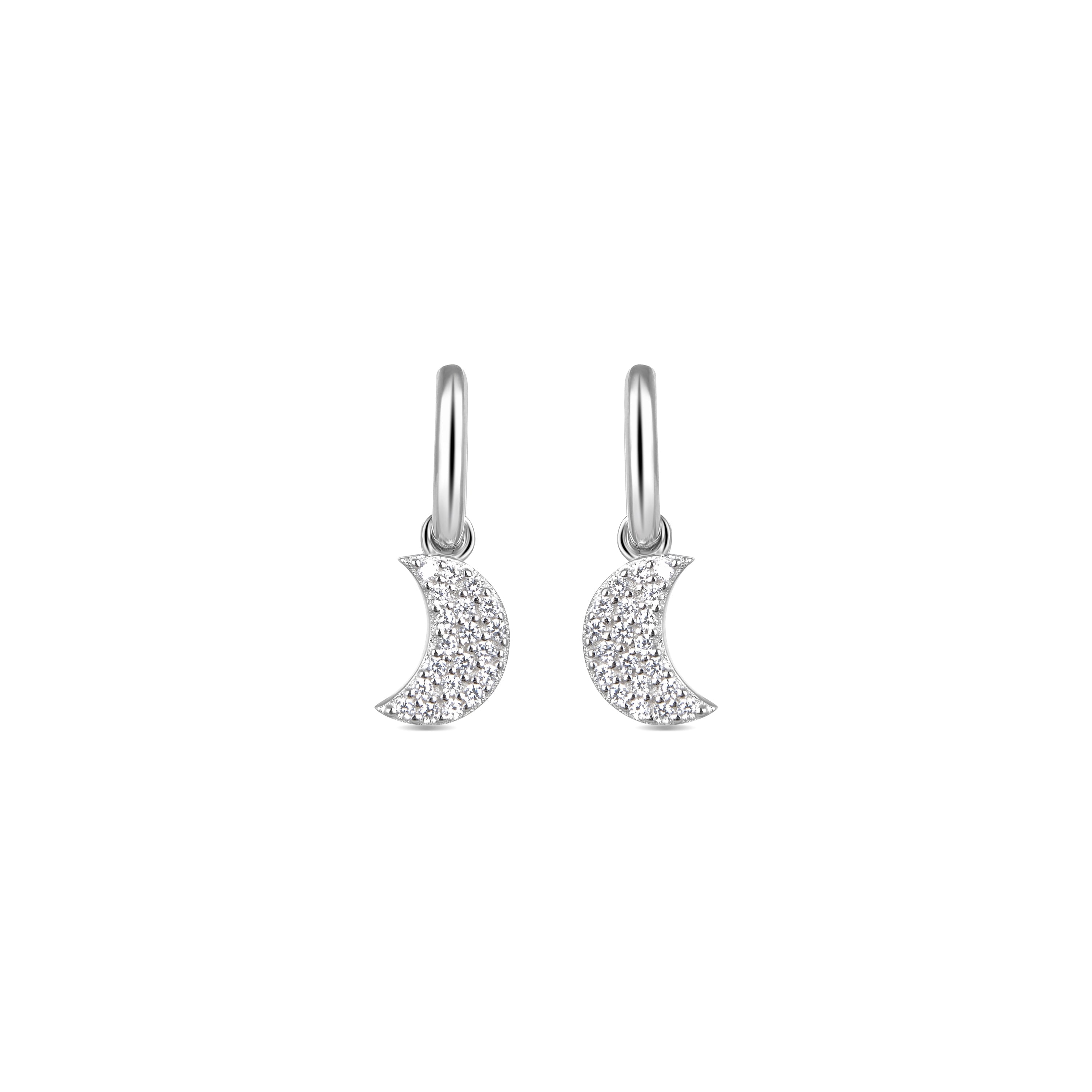 925 Sterling Silver Earrings with Rhodium-Plated Brilliant Zirconia - Lisvau