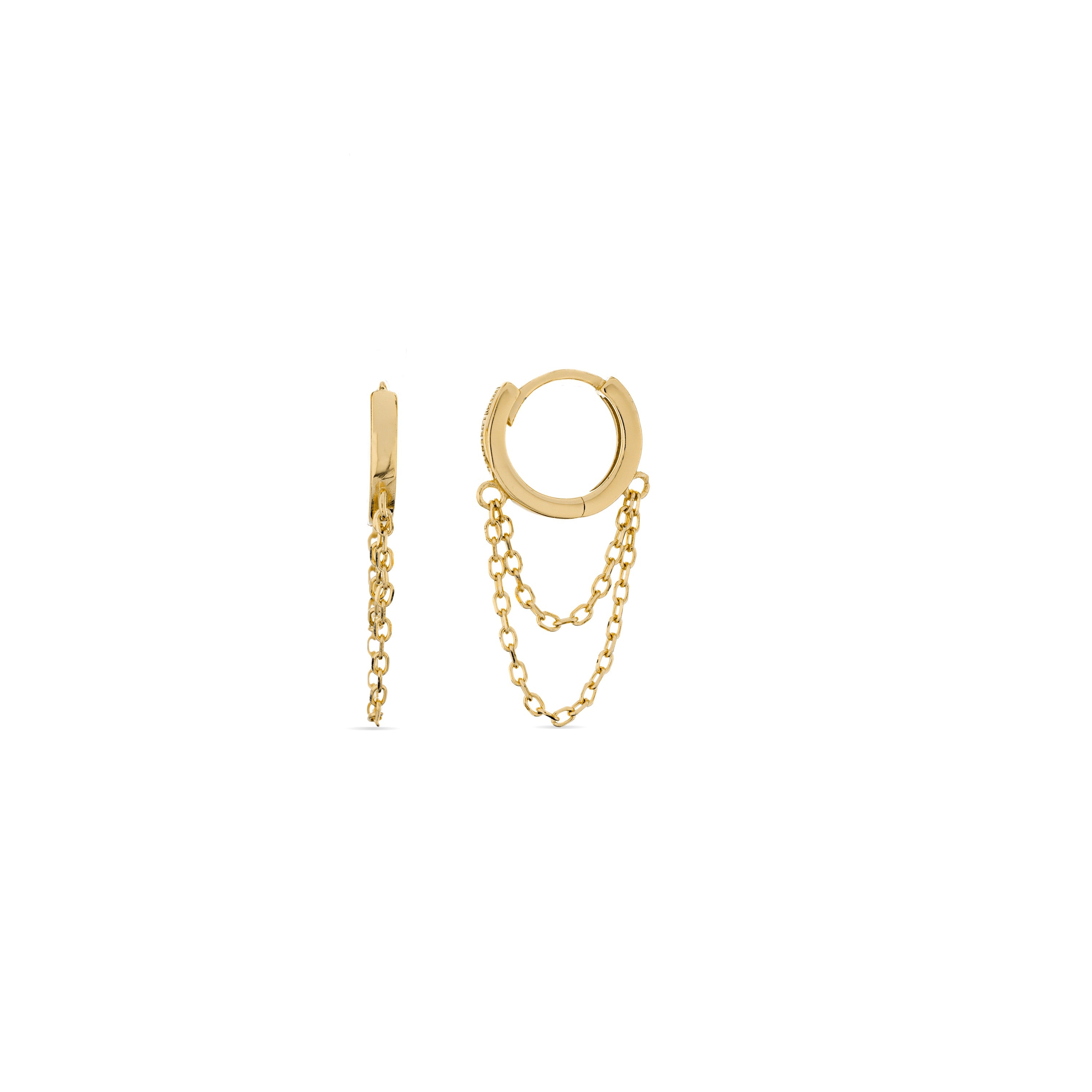925 Sterling Silver Earrings with 18K Yellow Gold Finish - Vesya