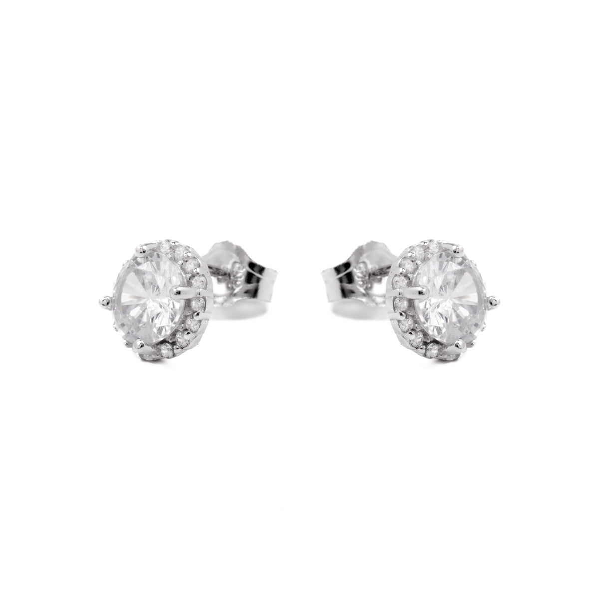 Pendientes de Plata de Ley 925 con Circonita Brillante acabados en rodio - Pybalt