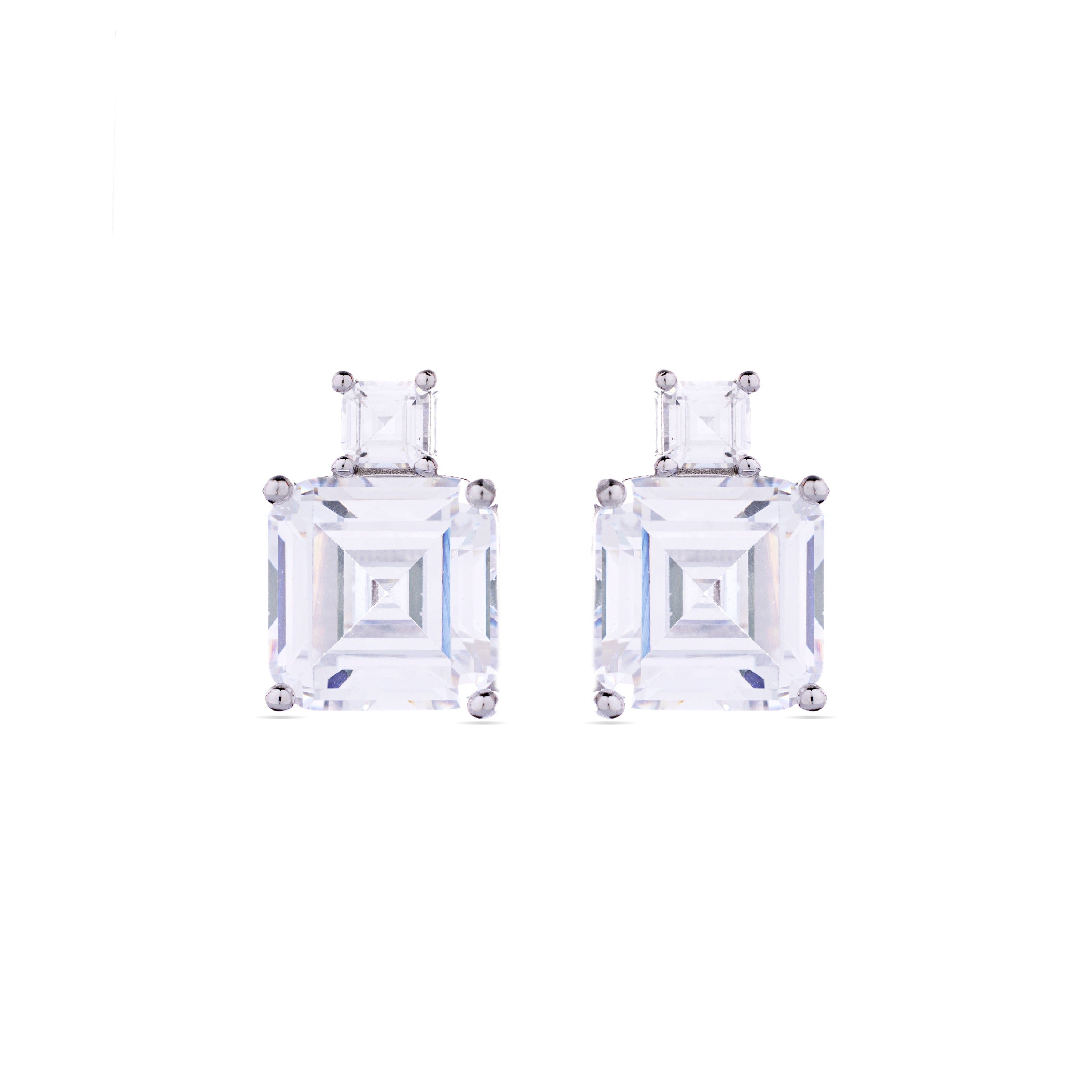 925 Sterling Silver Earrings with Rhodium-Plated Brilliant Zirconia - Lizba