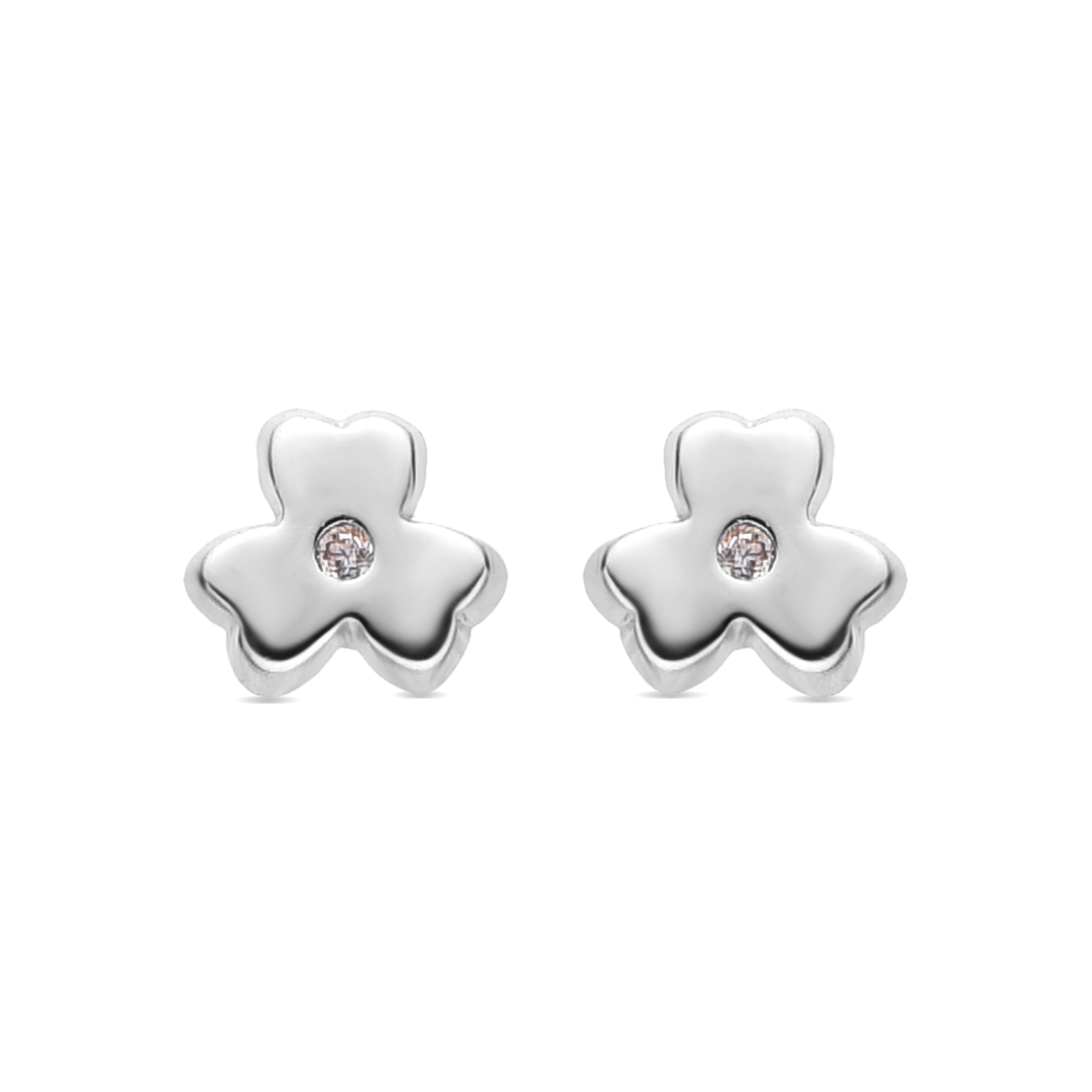 925 Sterling Silver and Brilliant Zirconia Earrings with Rhodium Finish - Yscu